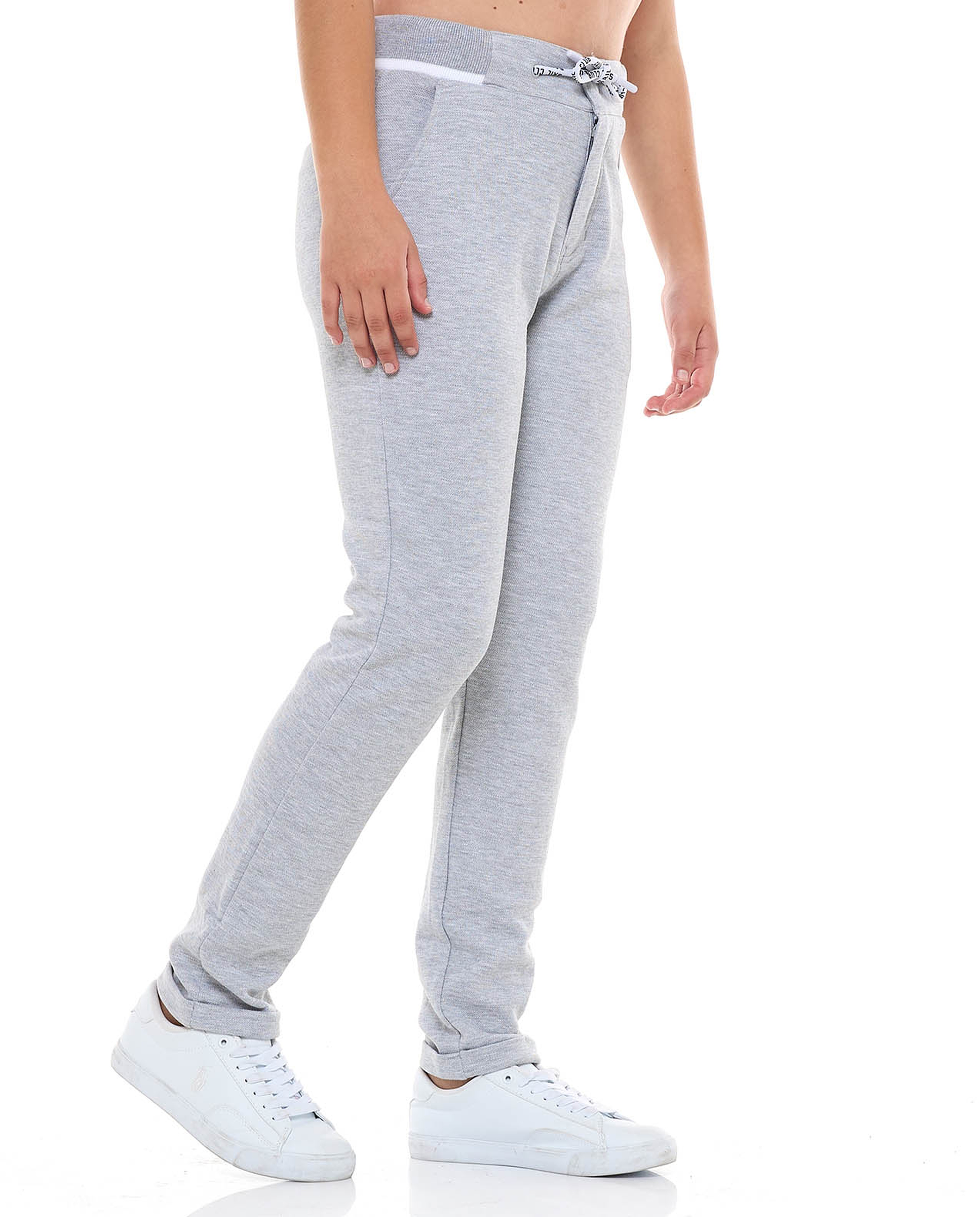 Textured Knitted Pants with Drawstring Waist