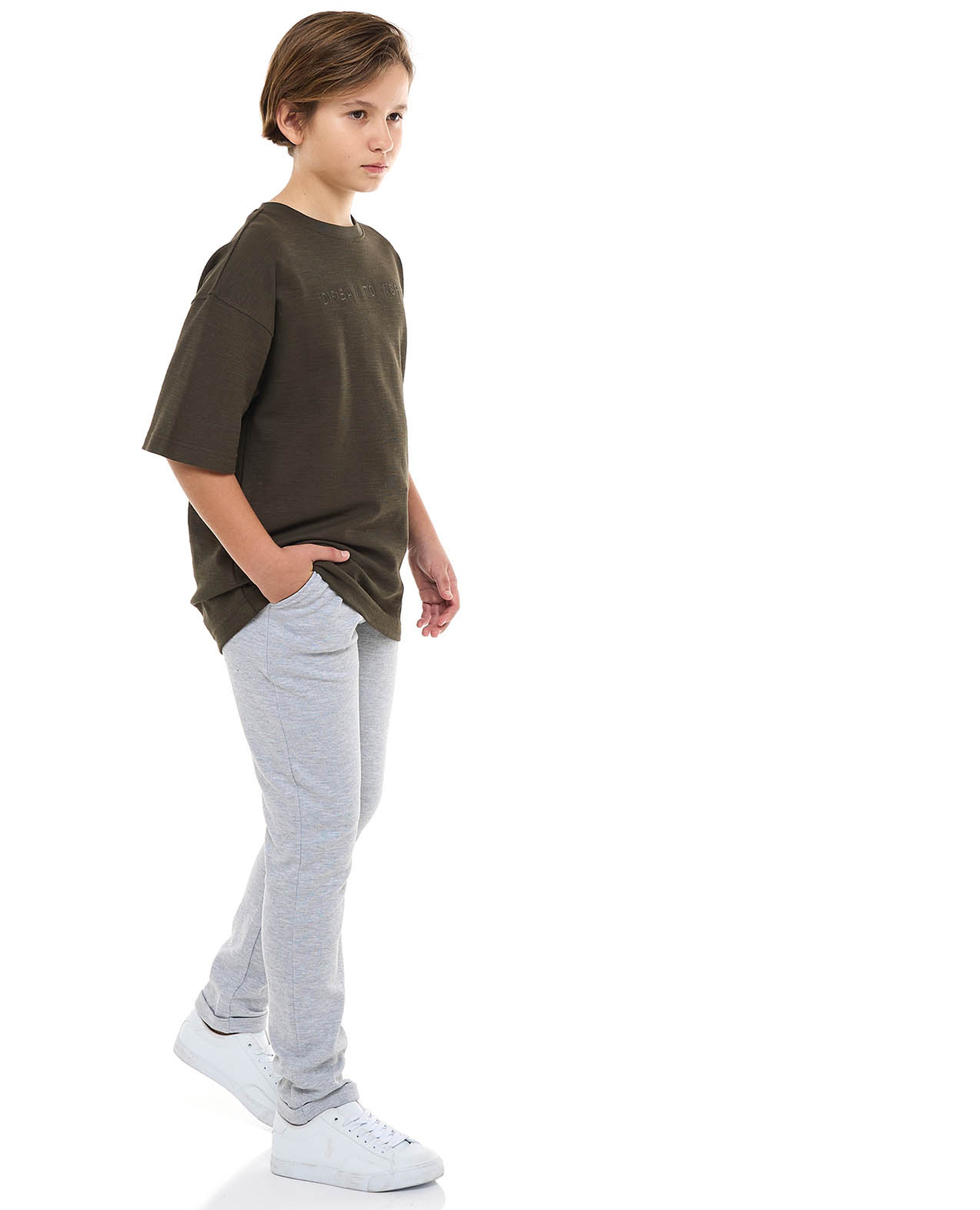 بنطال محاك بنقشة وخصر برباط