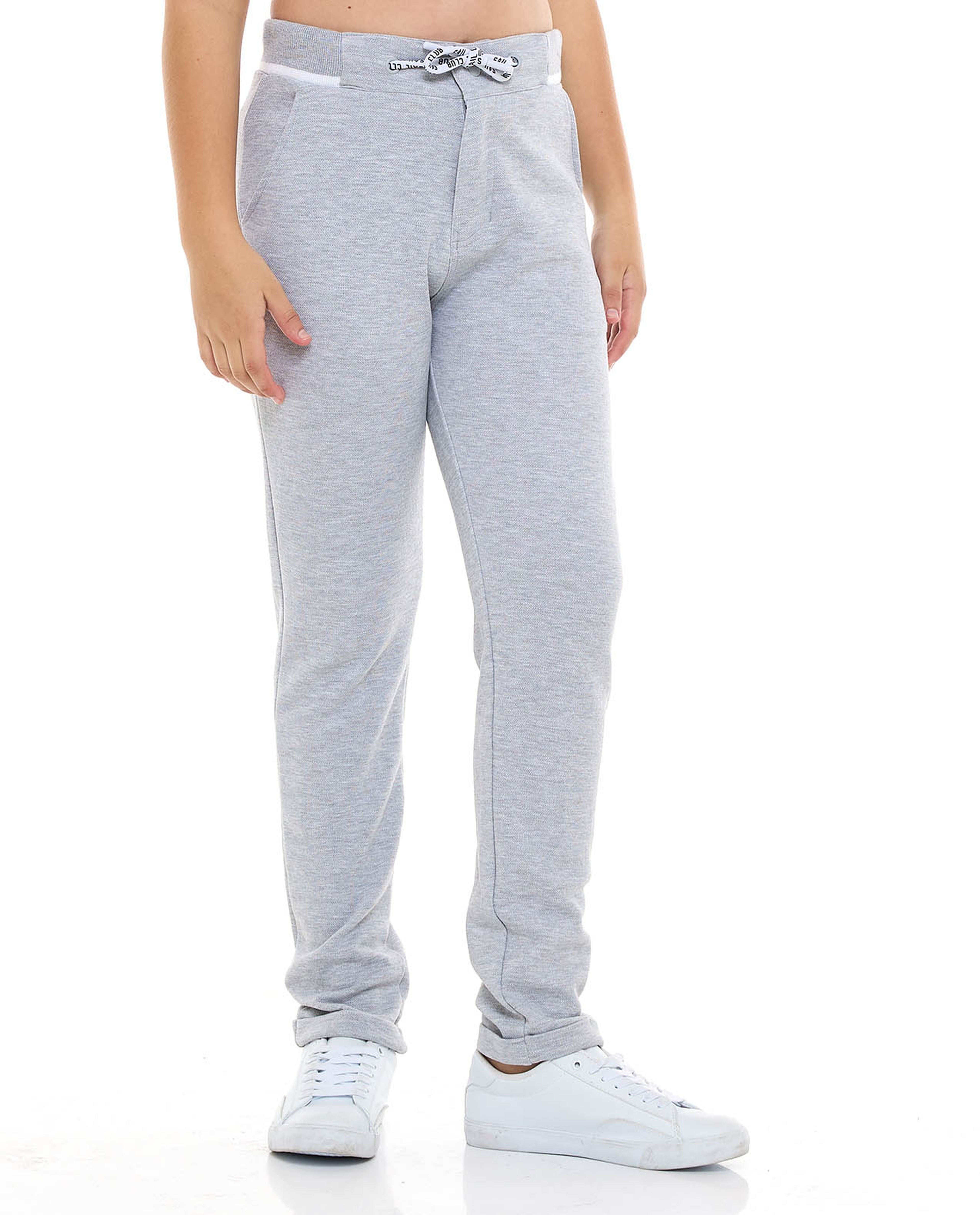 Textured Knitted Pants with Drawstring Waist