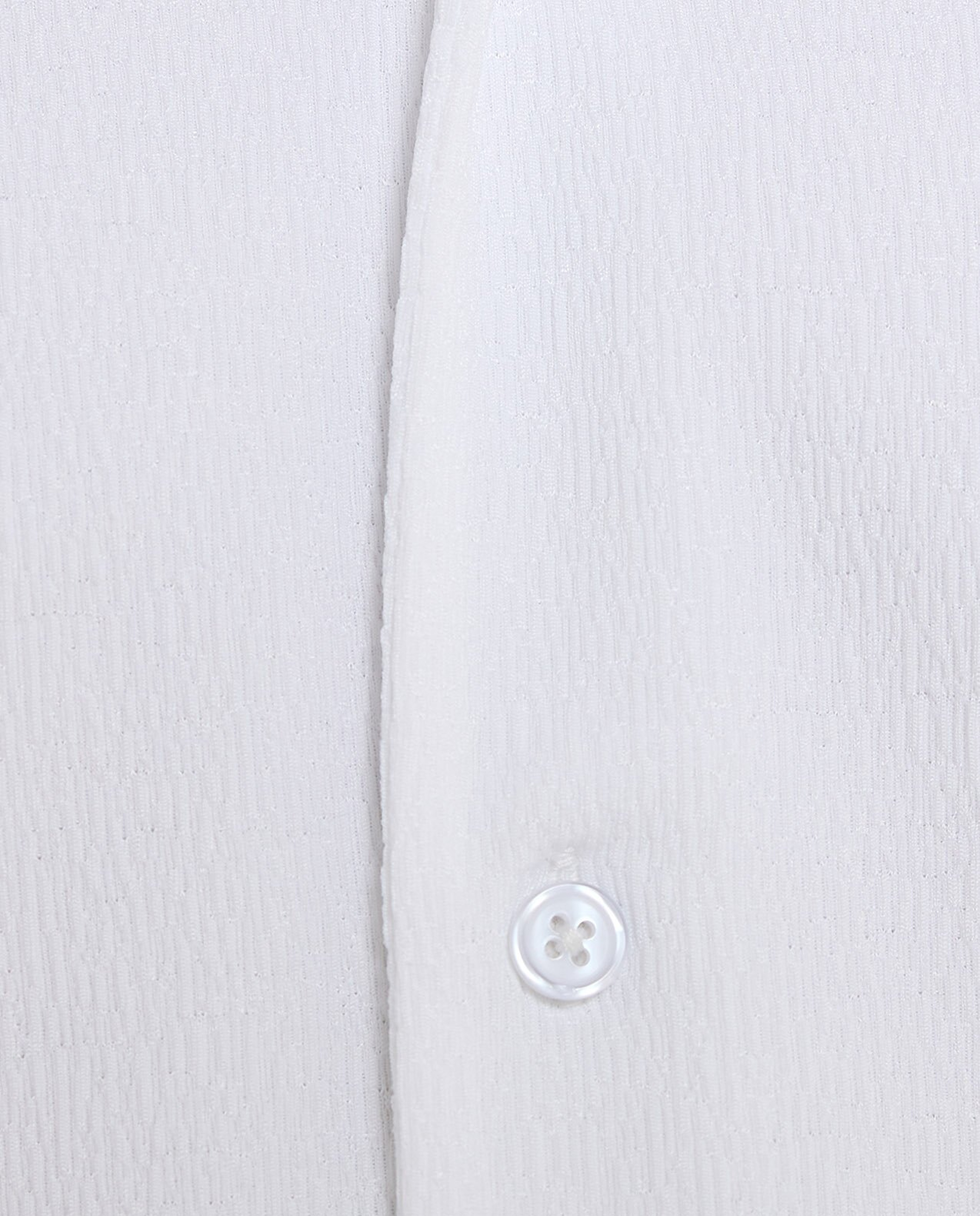 Textured Shirt with Revere Collar and Short Sleeves