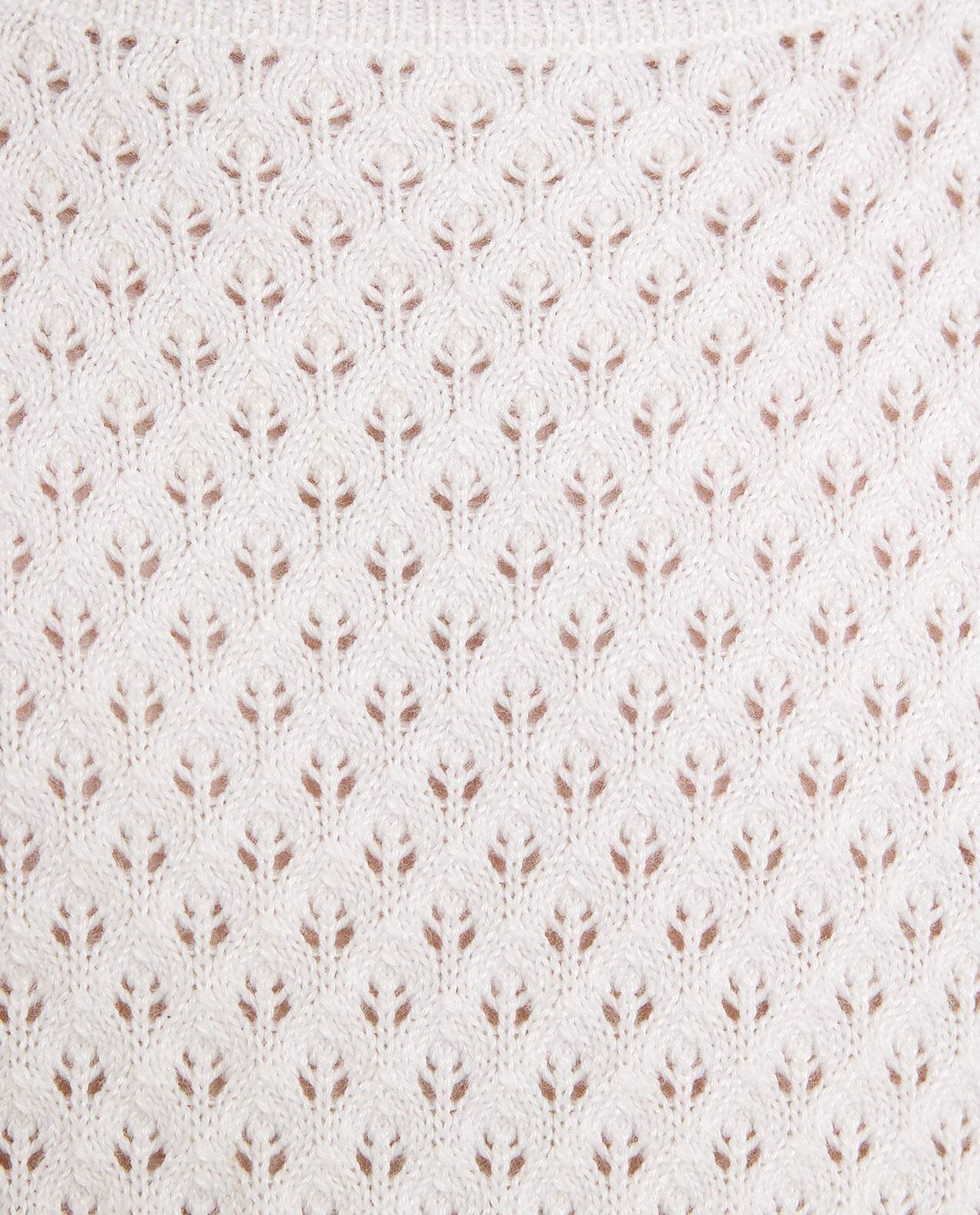 Knitted Top With Crew Neck And Short Sleeves