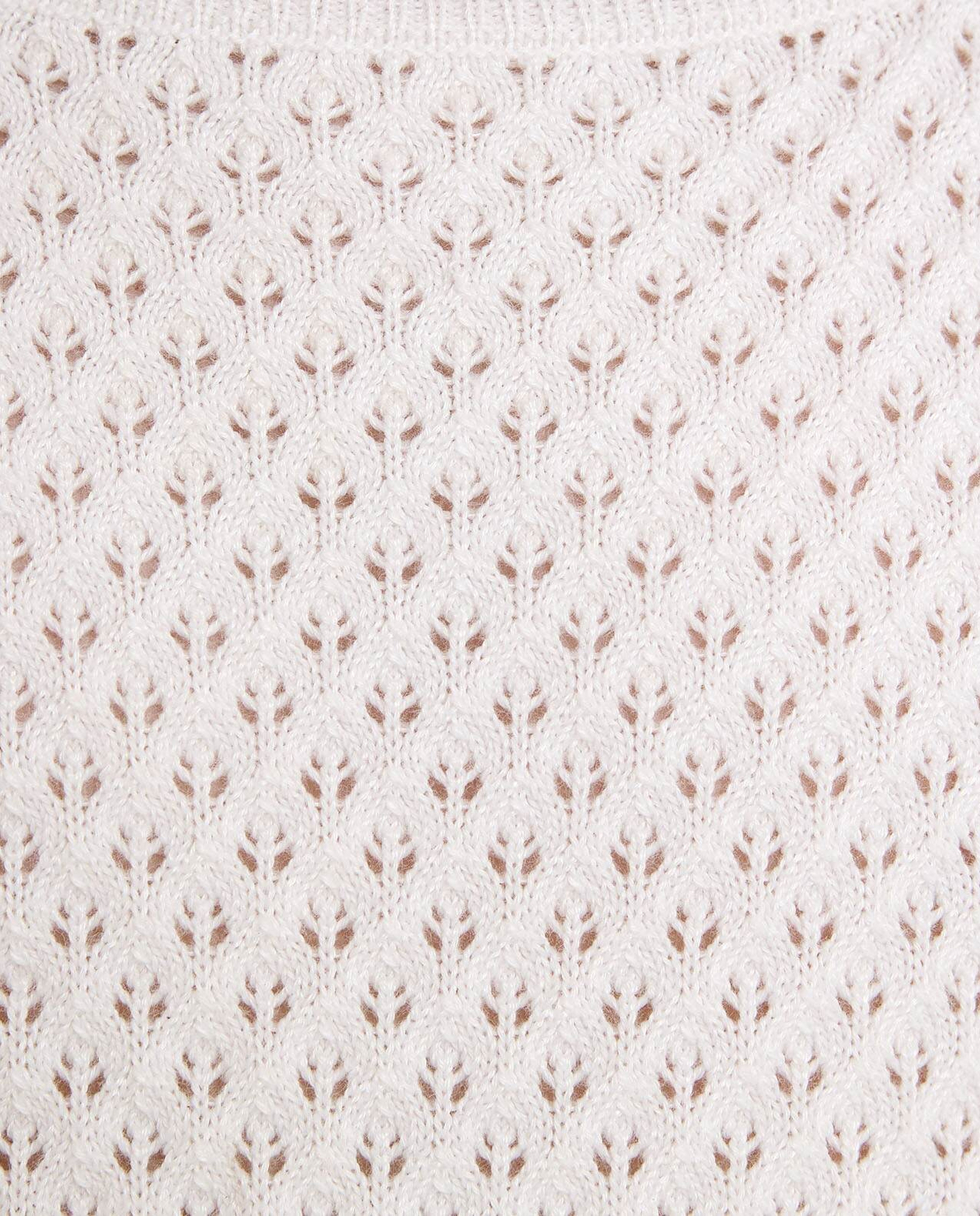 Knitted Top With Crew Neck And Short Sleeves