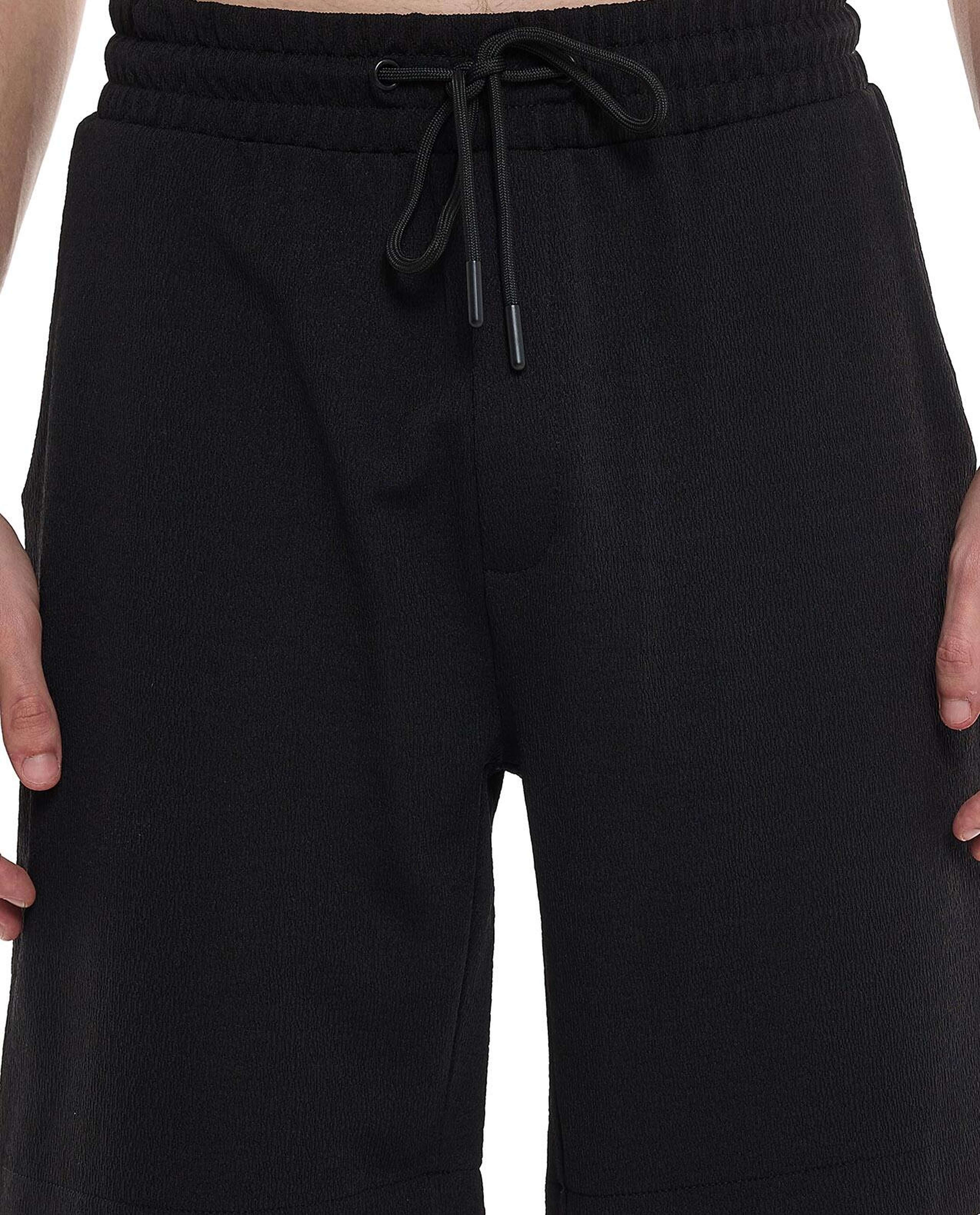 Textured Shorts with Drawstring Closure
