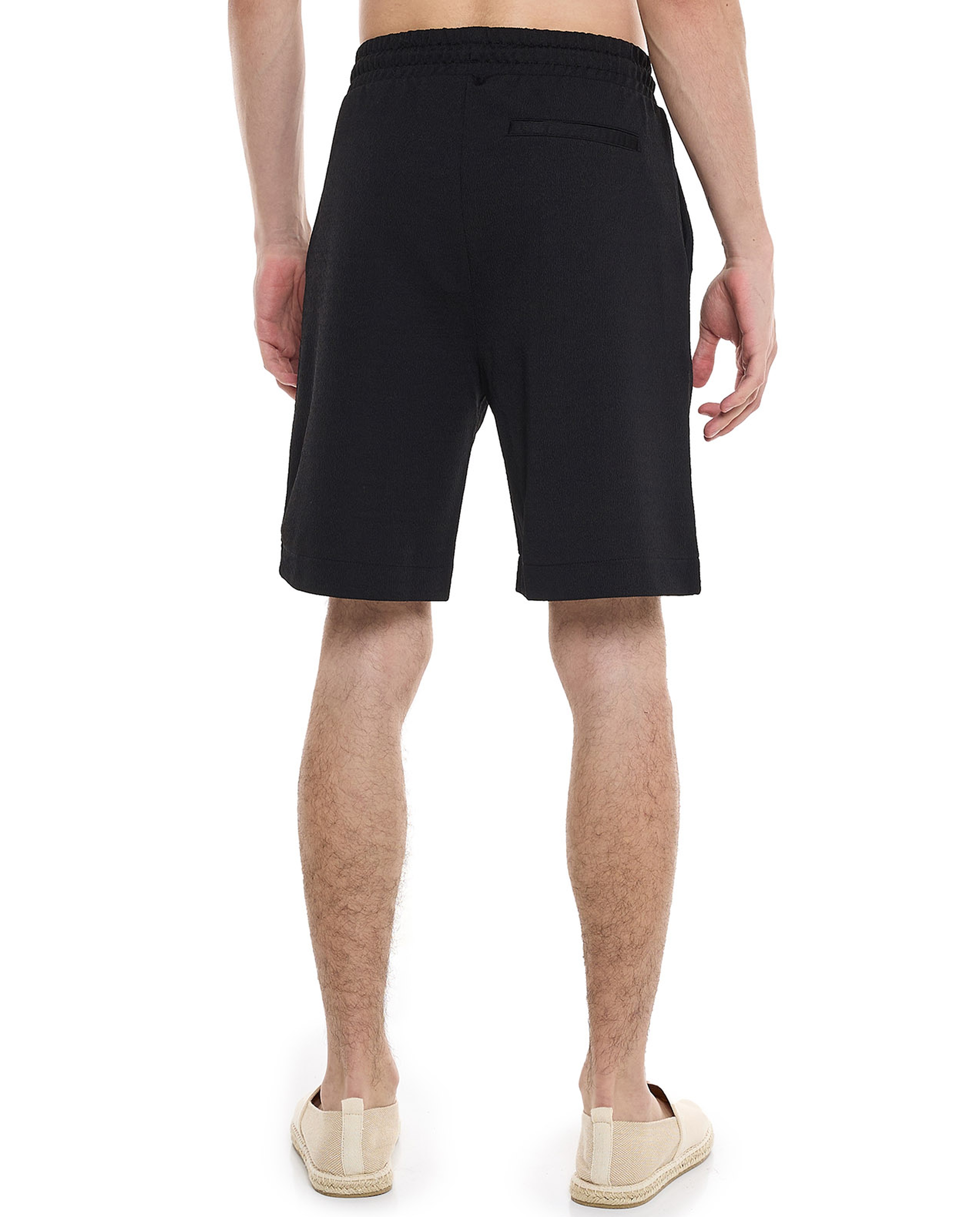 Textured Shorts with Drawstring Closure