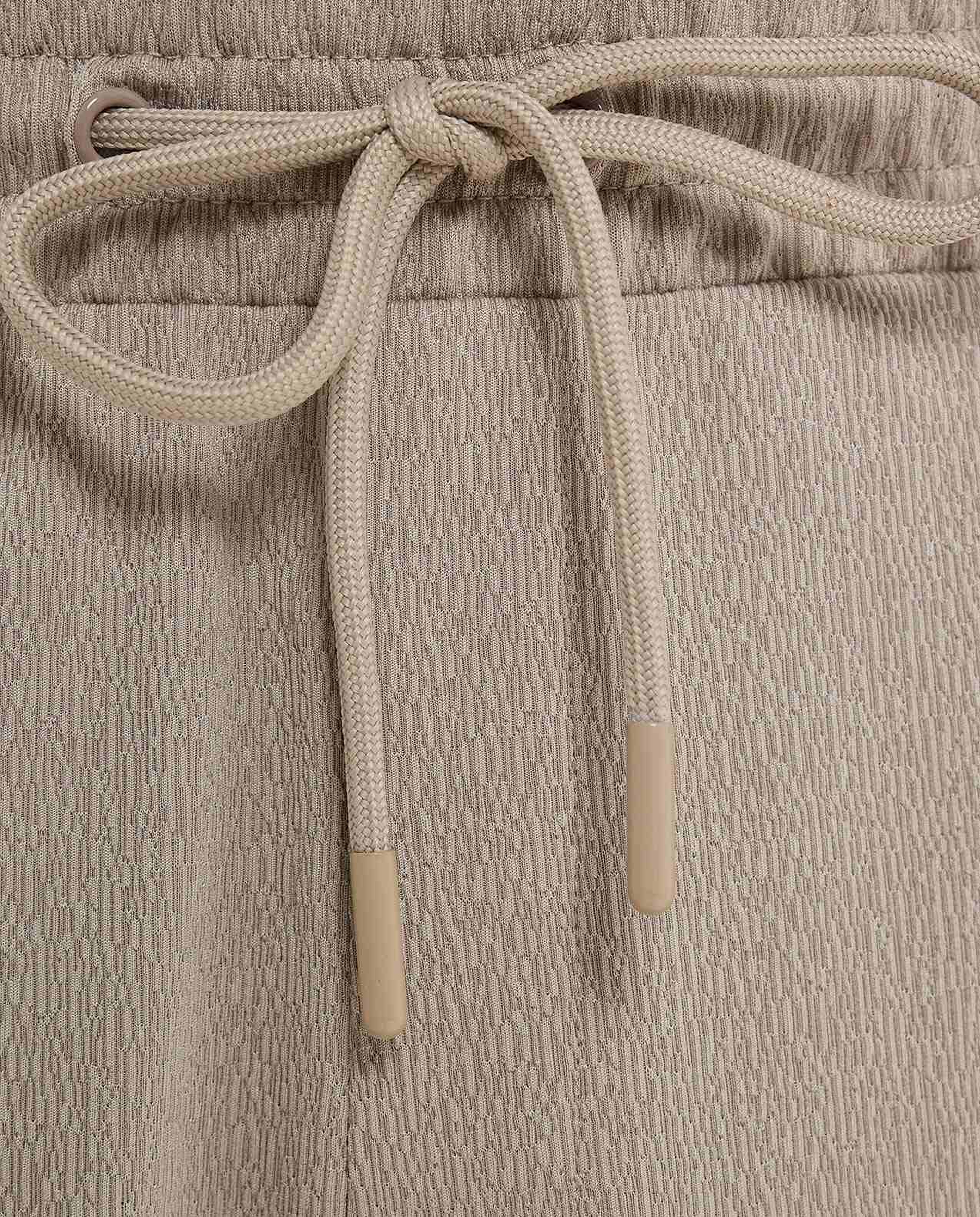 Textured Shorts with Drawstring Closure