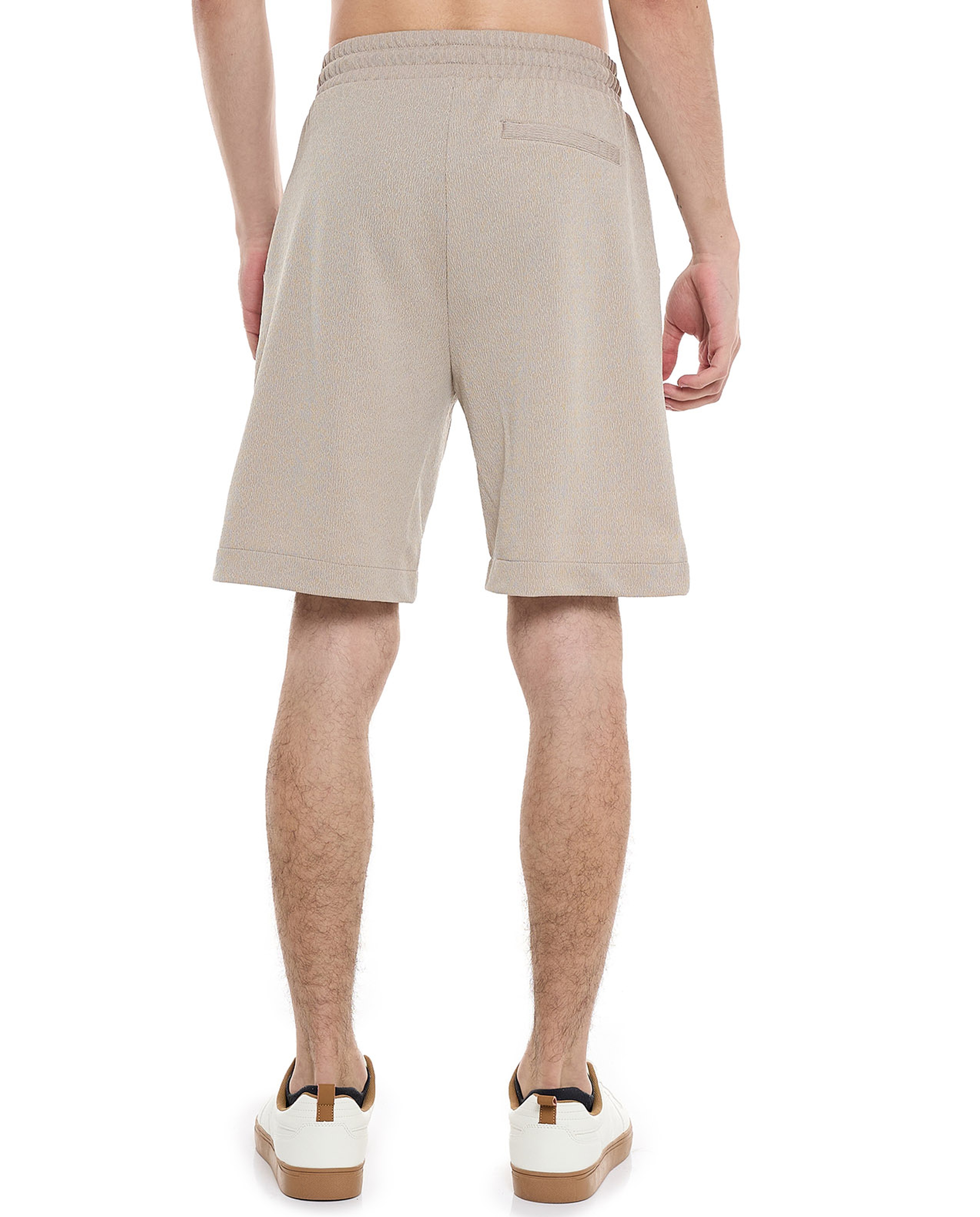 Textured Shorts with Drawstring Closure