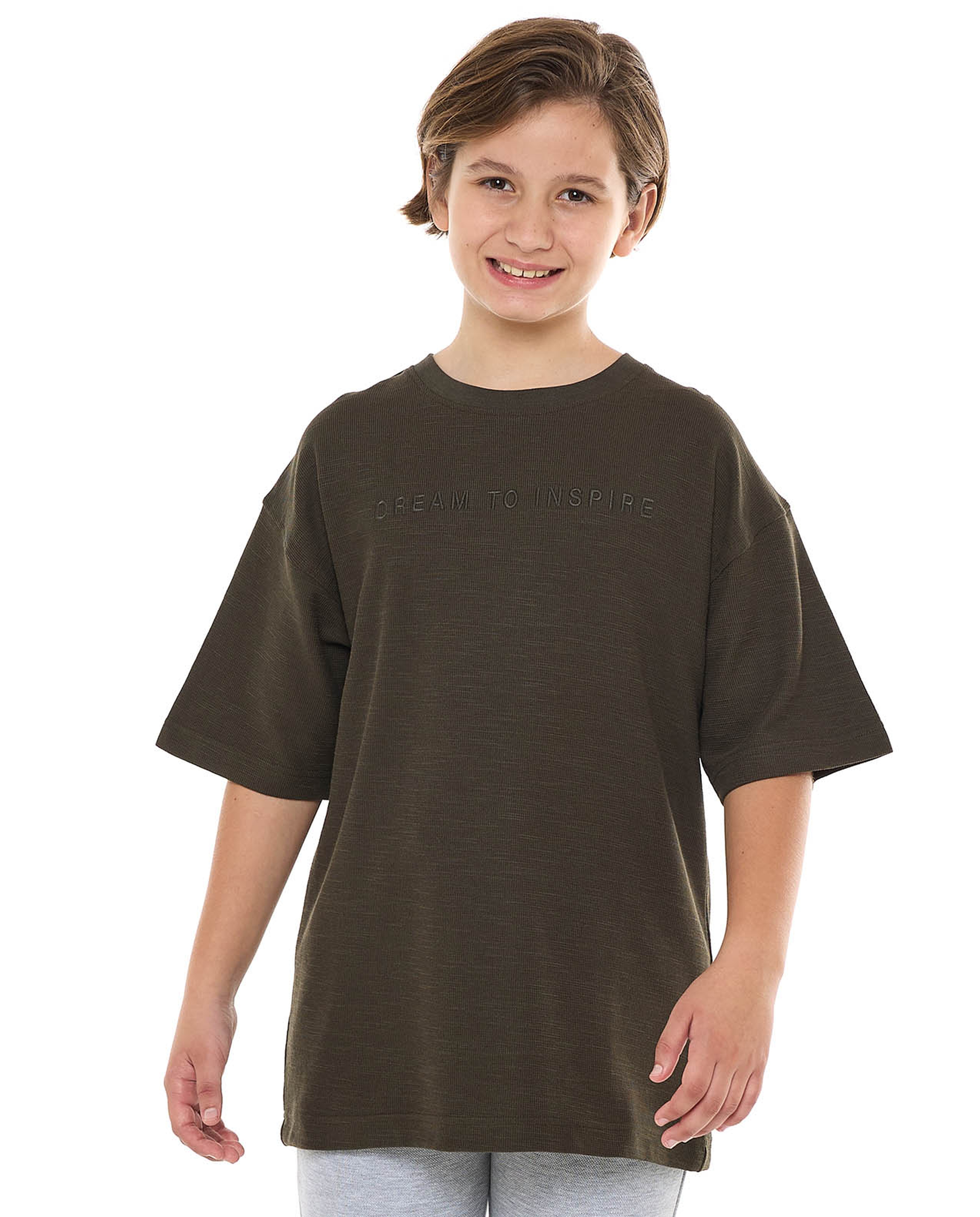 Solid T-Shirt with Crew Neck and Short Sleeves