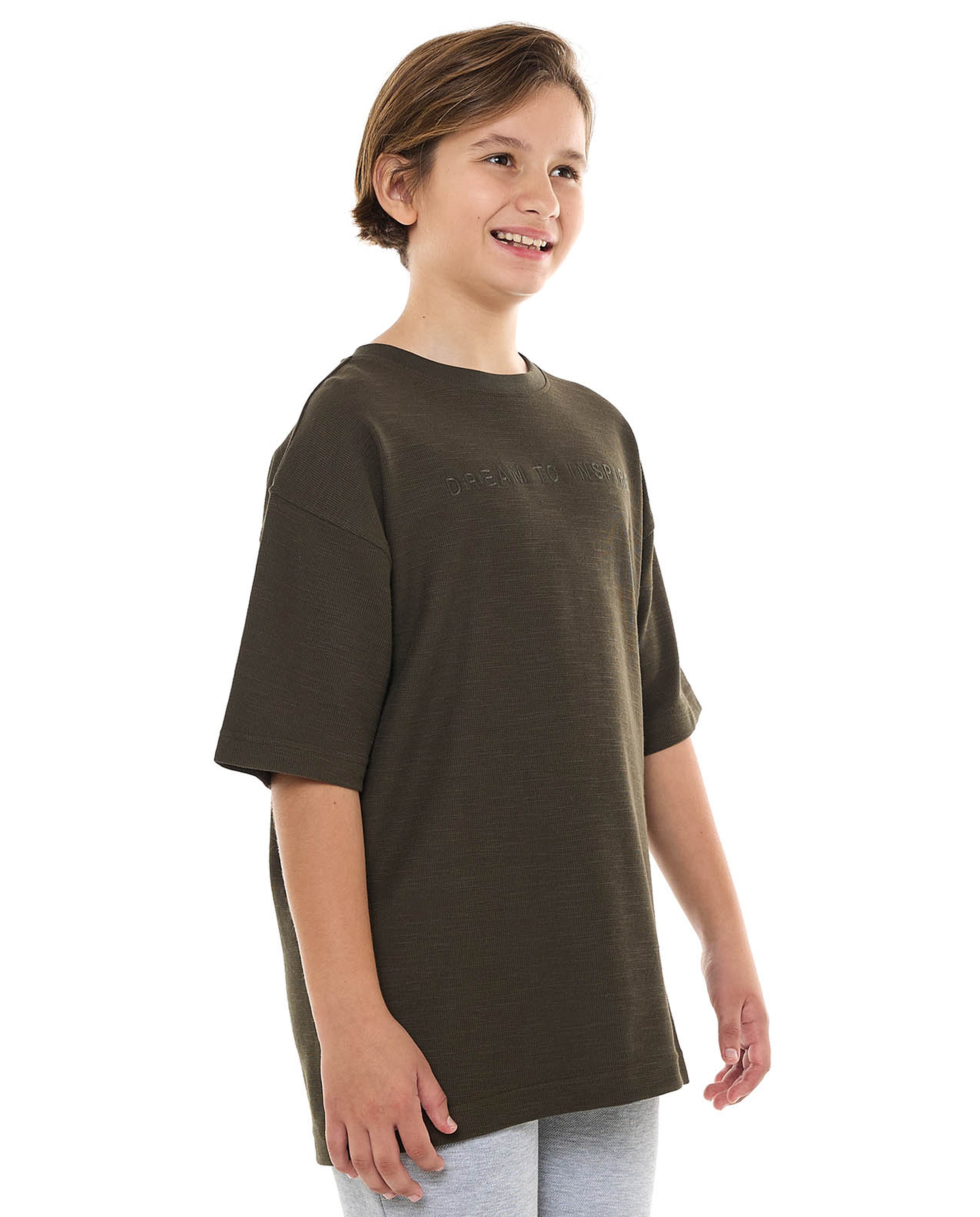 Solid T-Shirt with Crew Neck and Short Sleeves