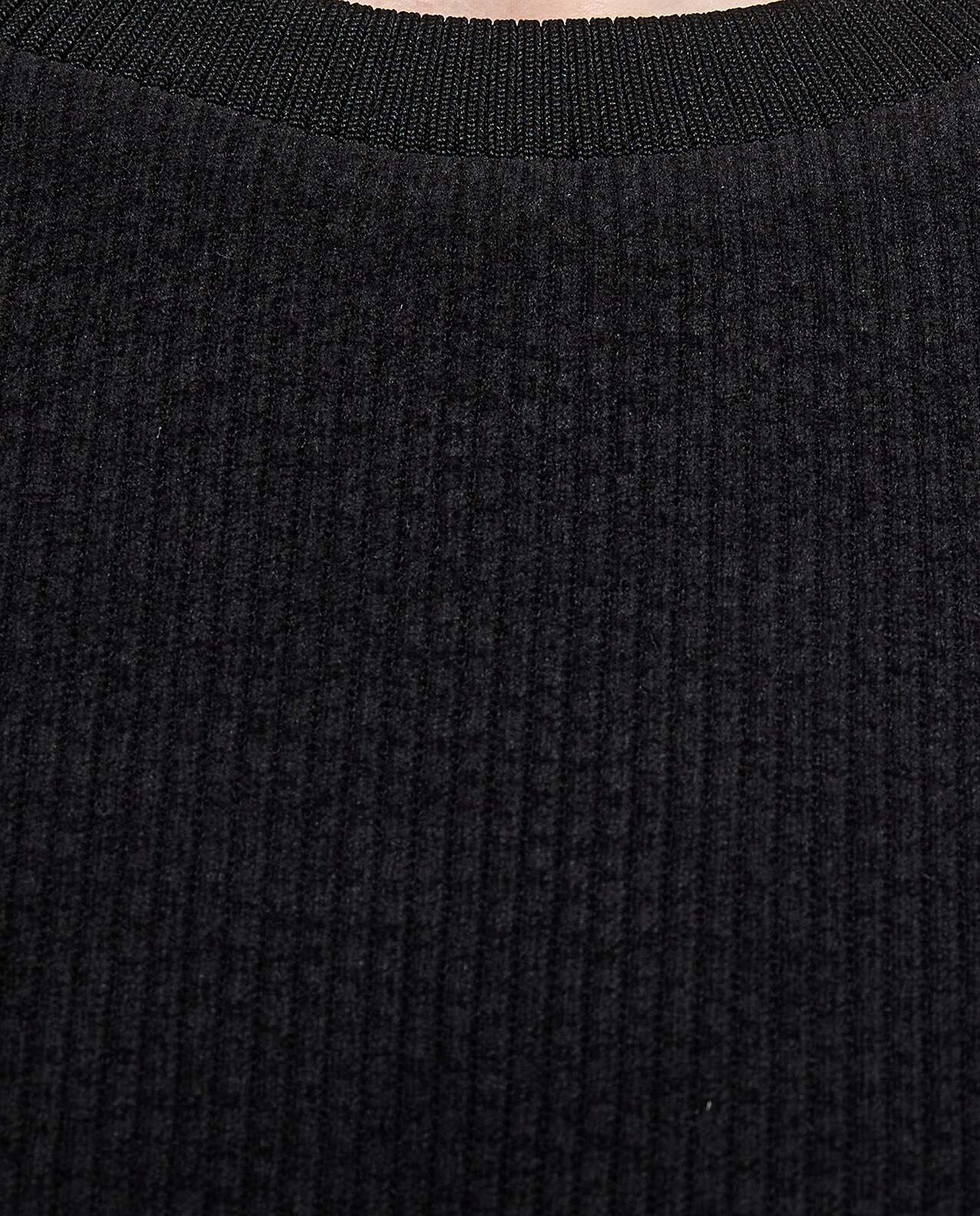 Ribbed T-Shirt with Crew Neck and Short Sleeves