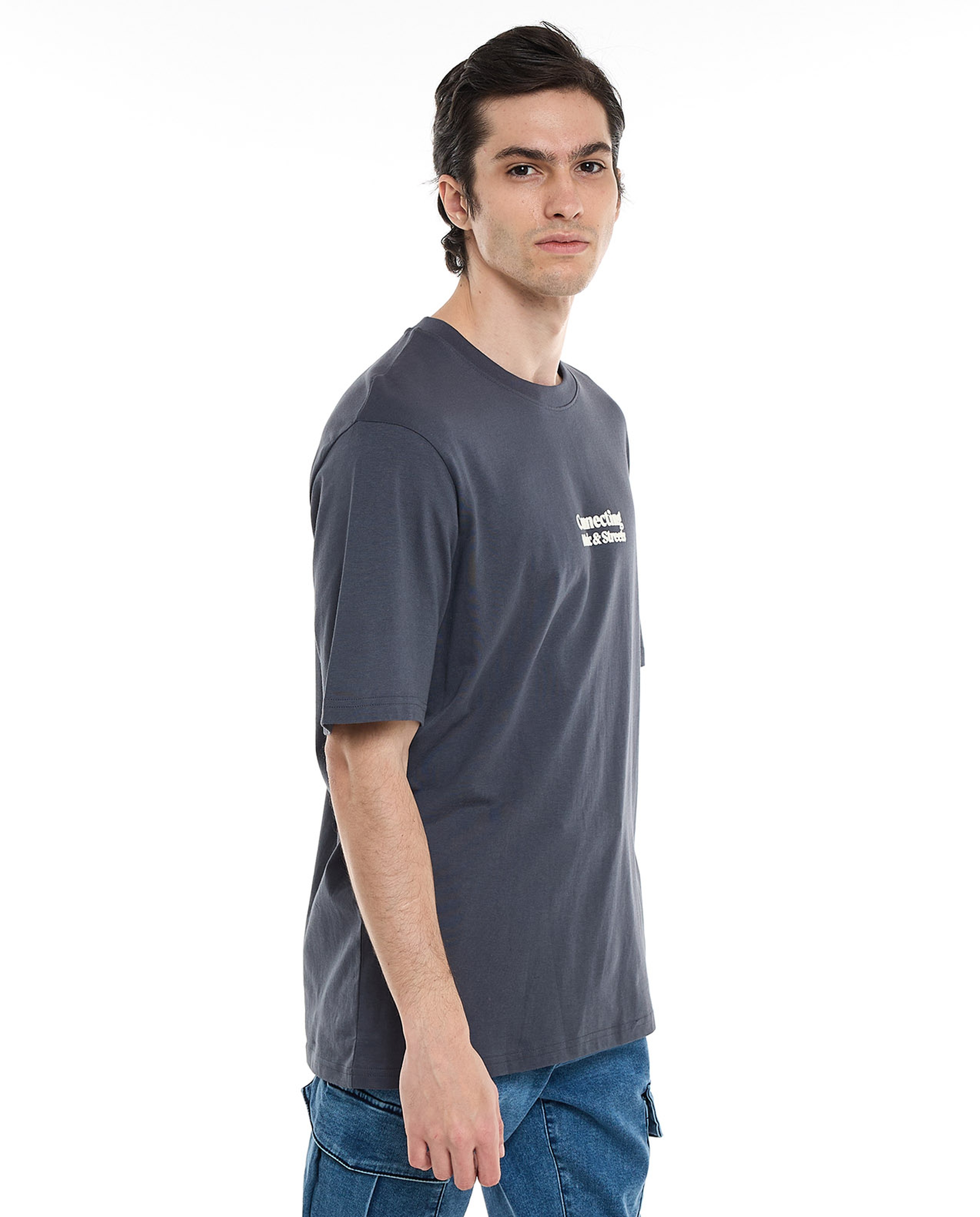 Printed T-Shirt with Crew Neck and Short Sleeves