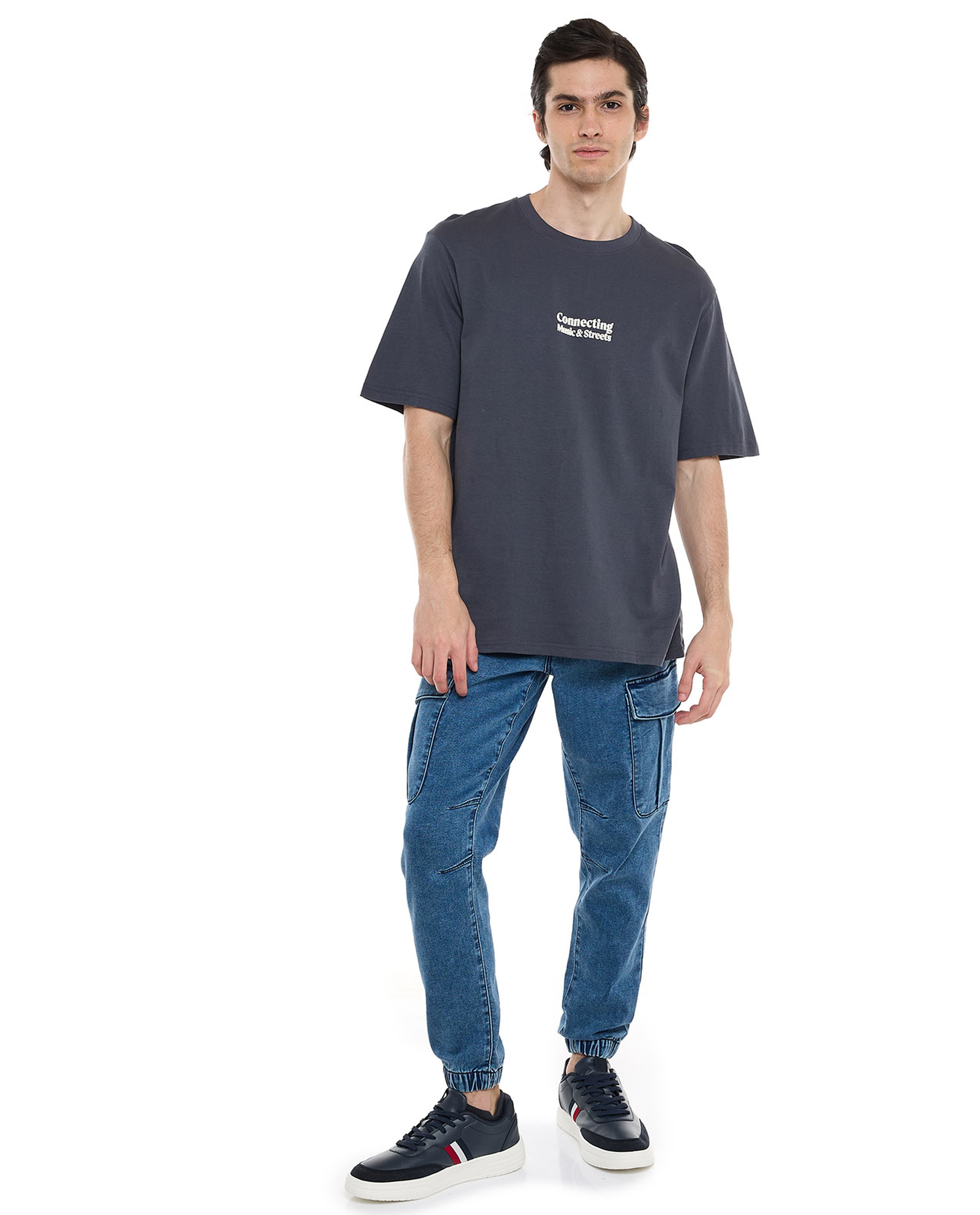 Printed T-Shirt with Crew Neck and Short Sleeves