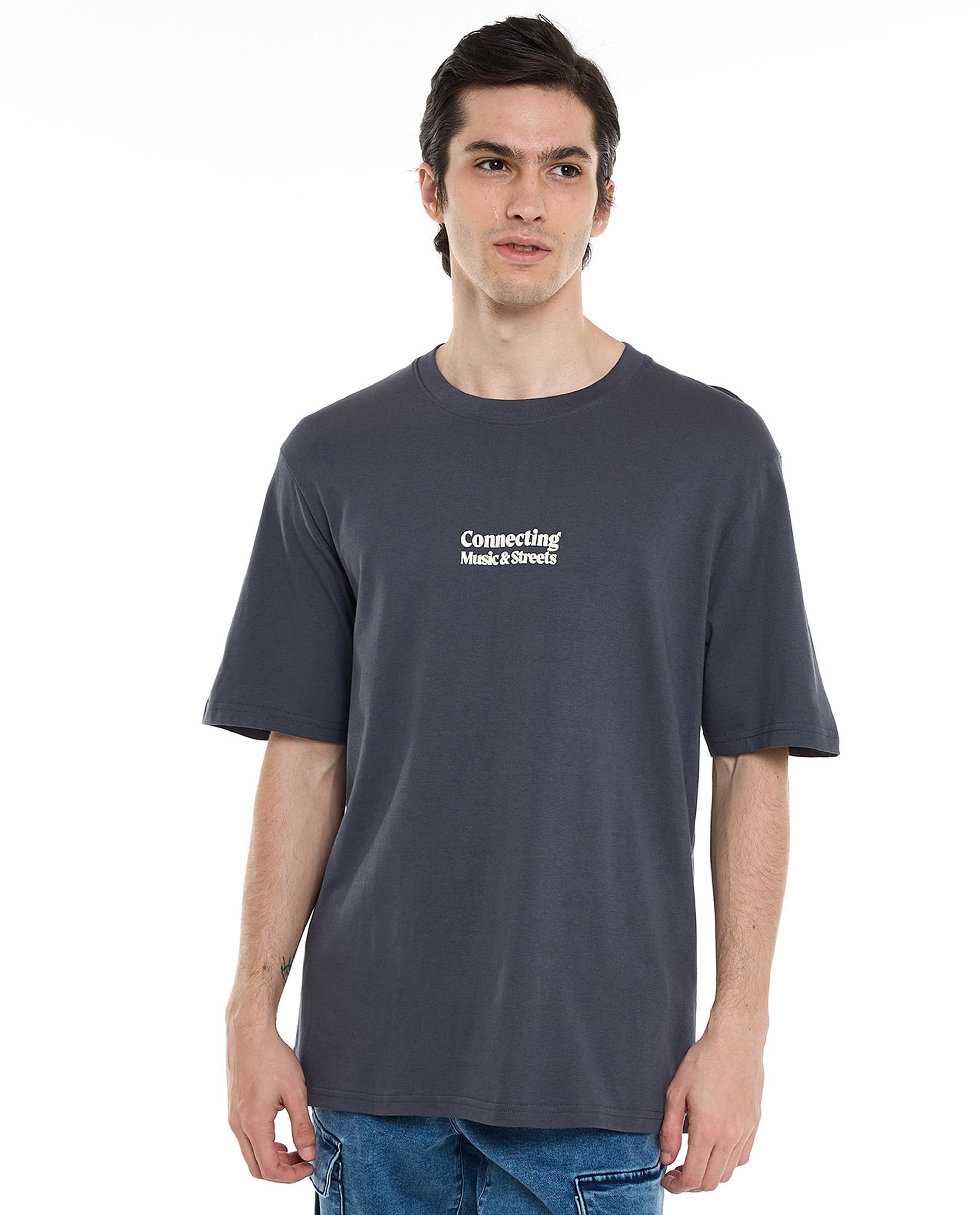 Printed T-Shirt with Crew Neck and Short Sleeves