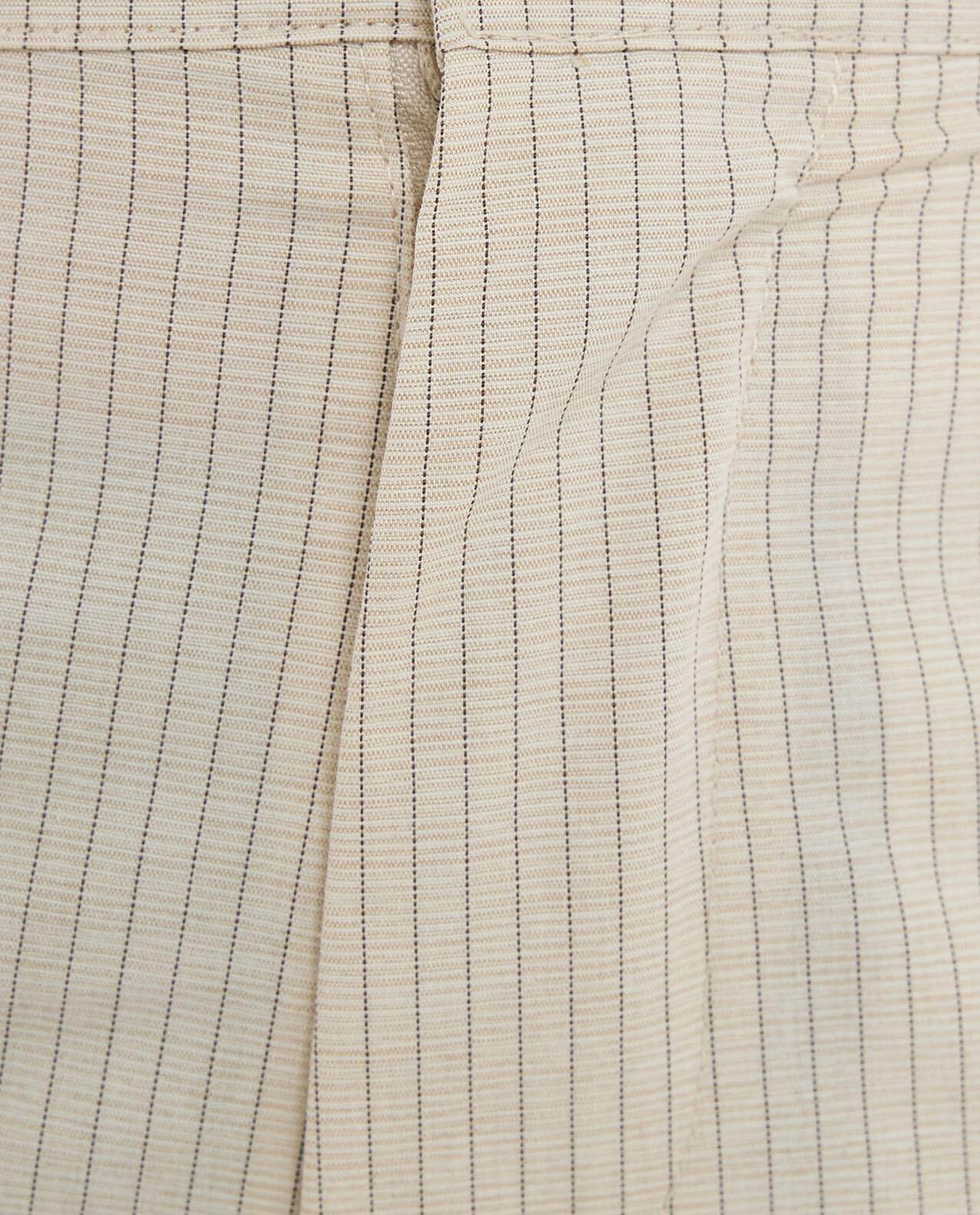 Striped Slim Fit Pants with Button Closure