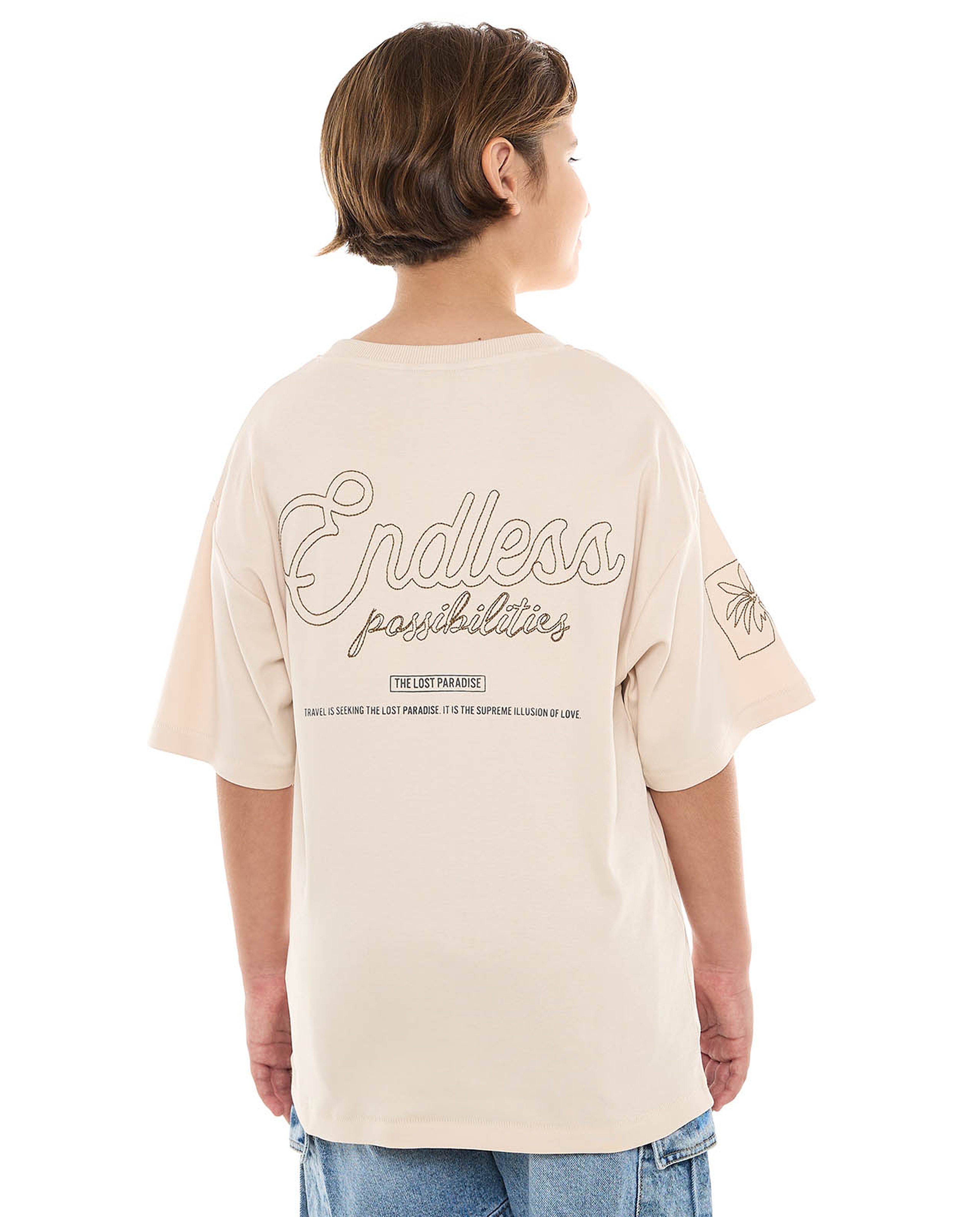Printed T-Shirt with Crew Neck and Short Sleeves