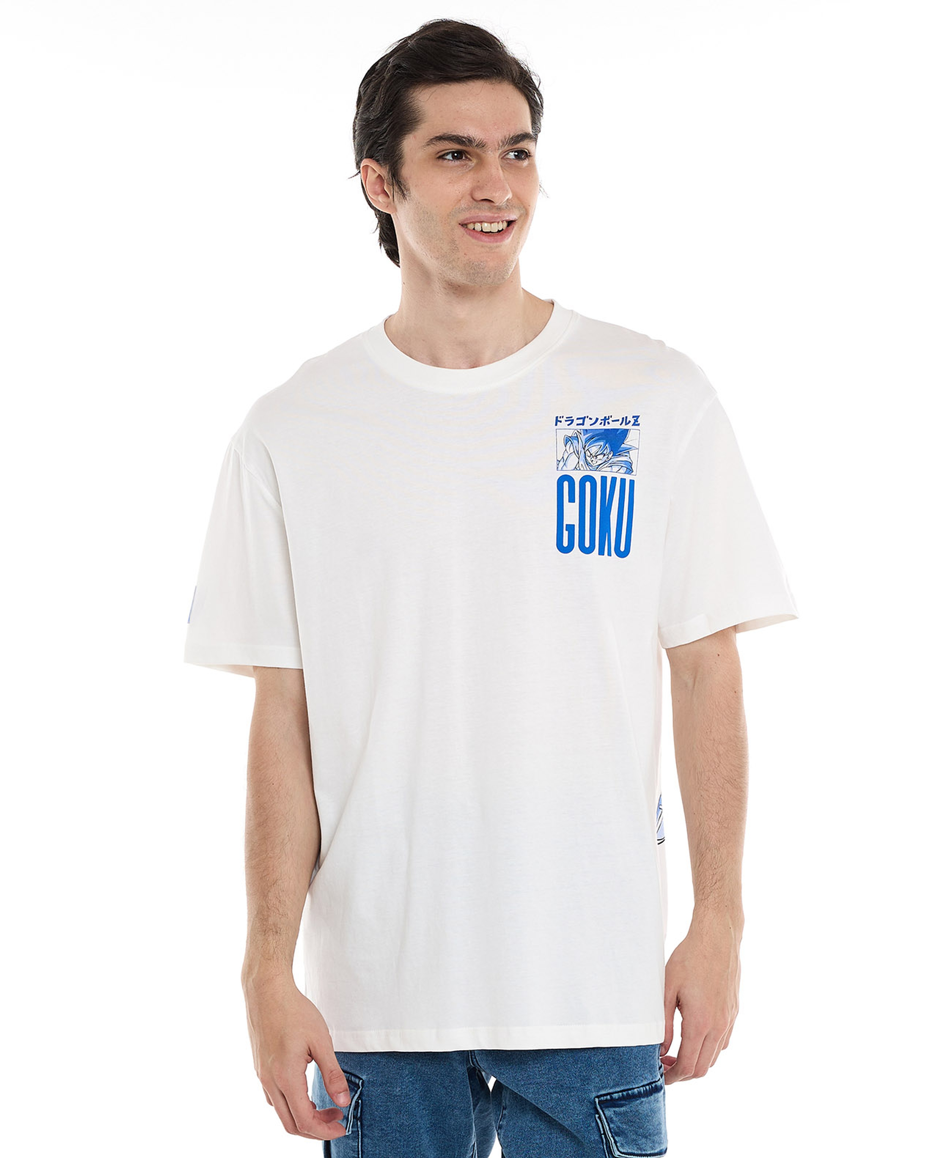 Back Printed T-Shirt with Crew Neck and Short Sleeves