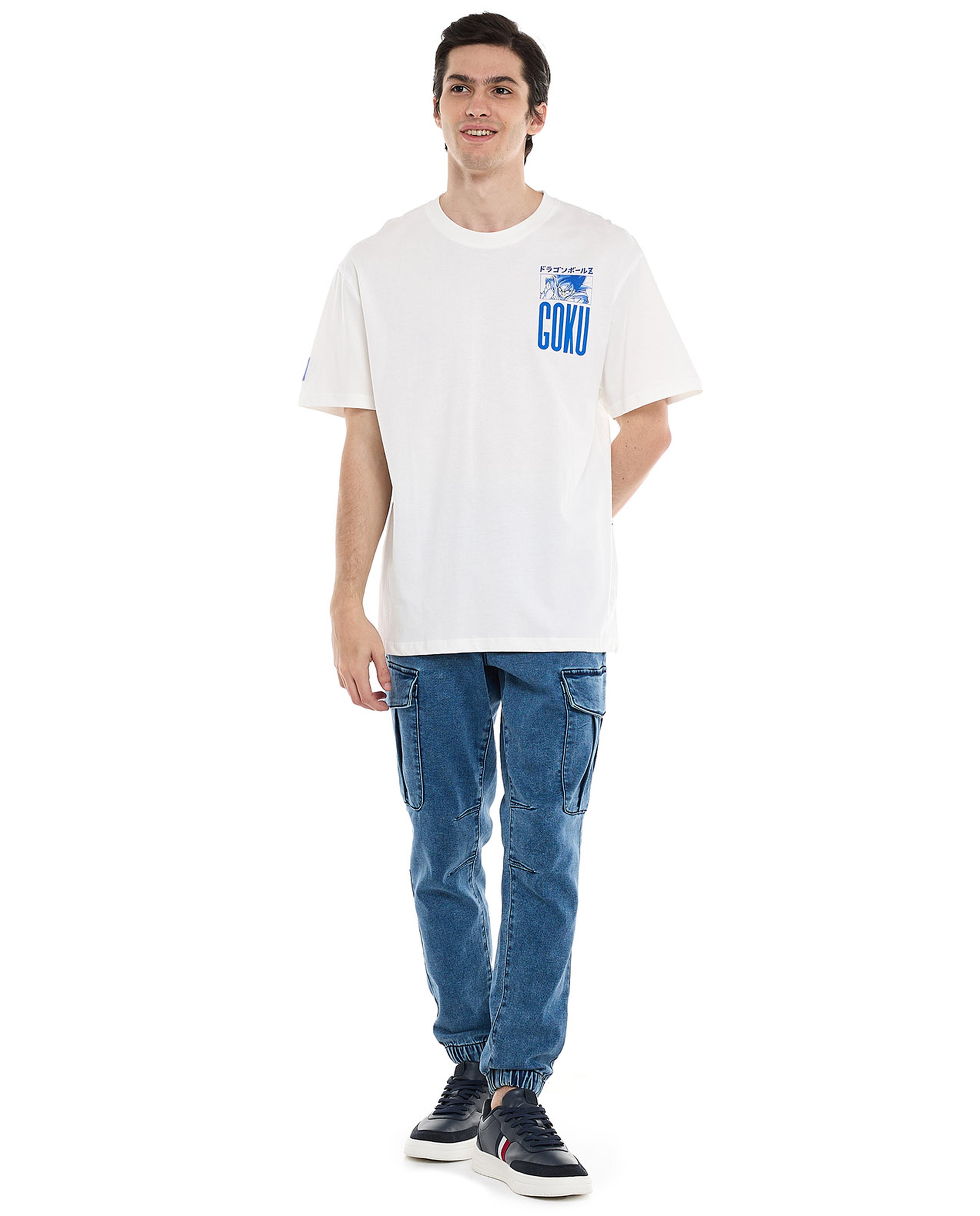 Back Printed T-Shirt with Crew Neck and Short Sleeves