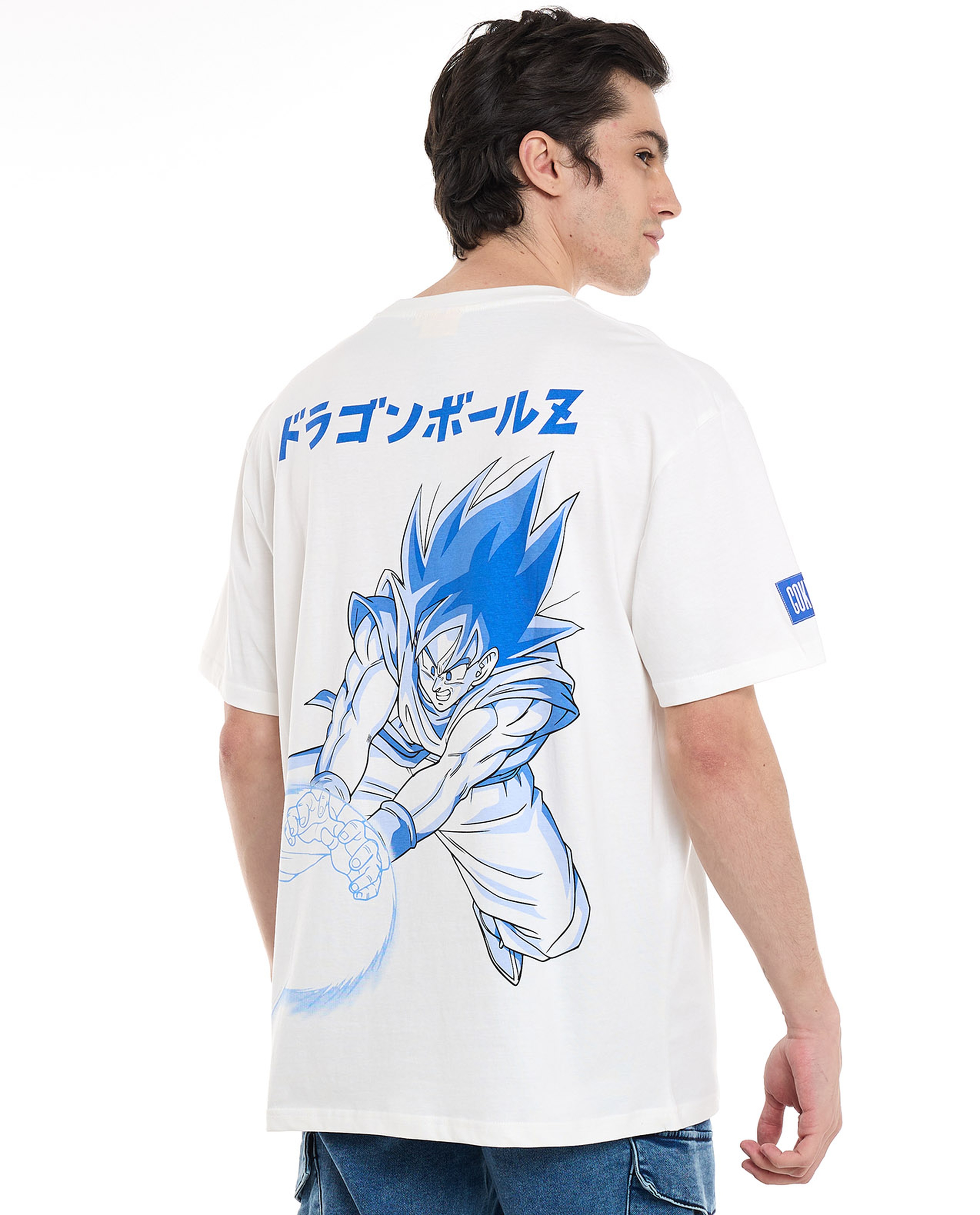 Back Printed T-Shirt with Crew Neck and Short Sleeves