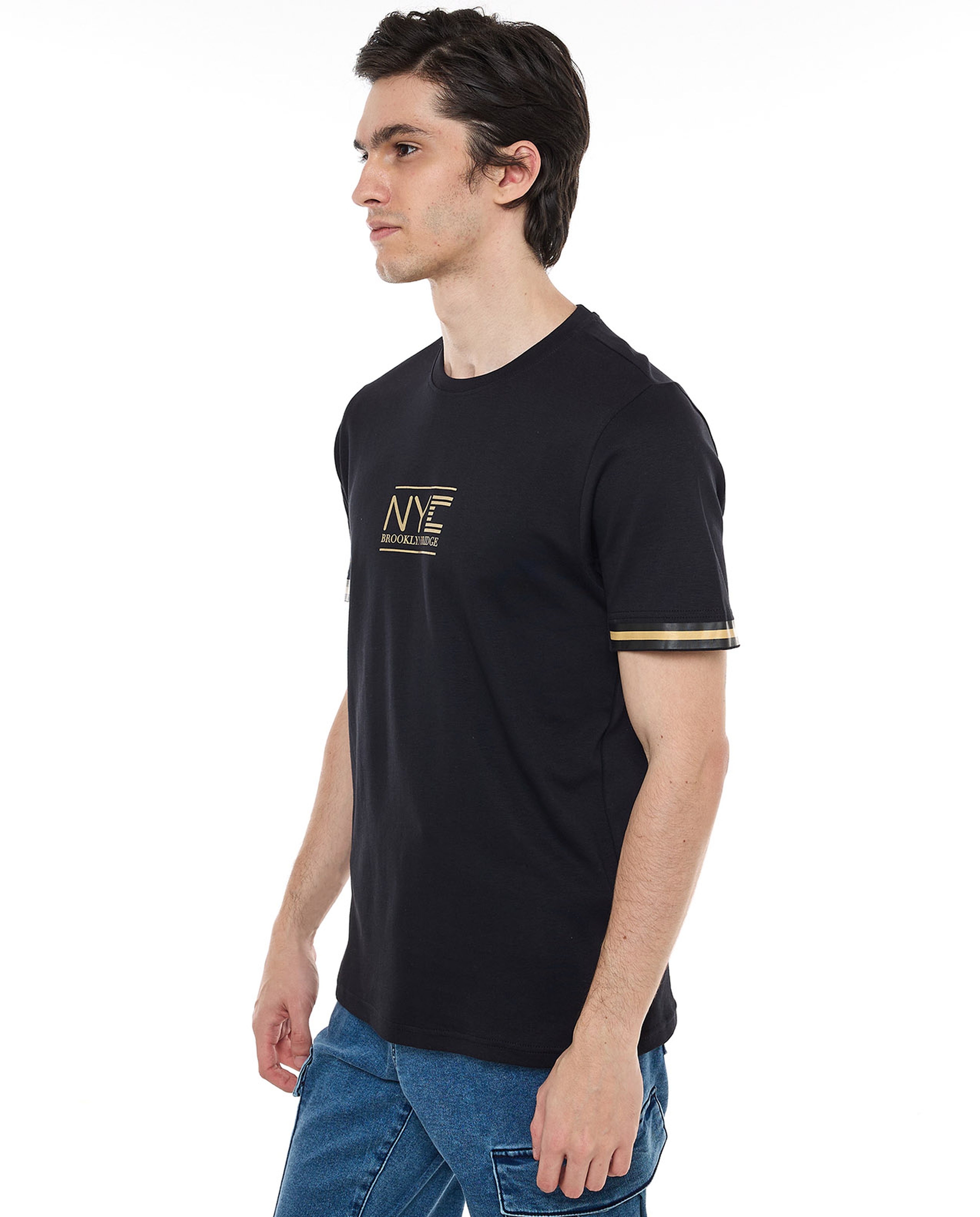 Printed T-Shirt with Crew Neck and Short Sleeves