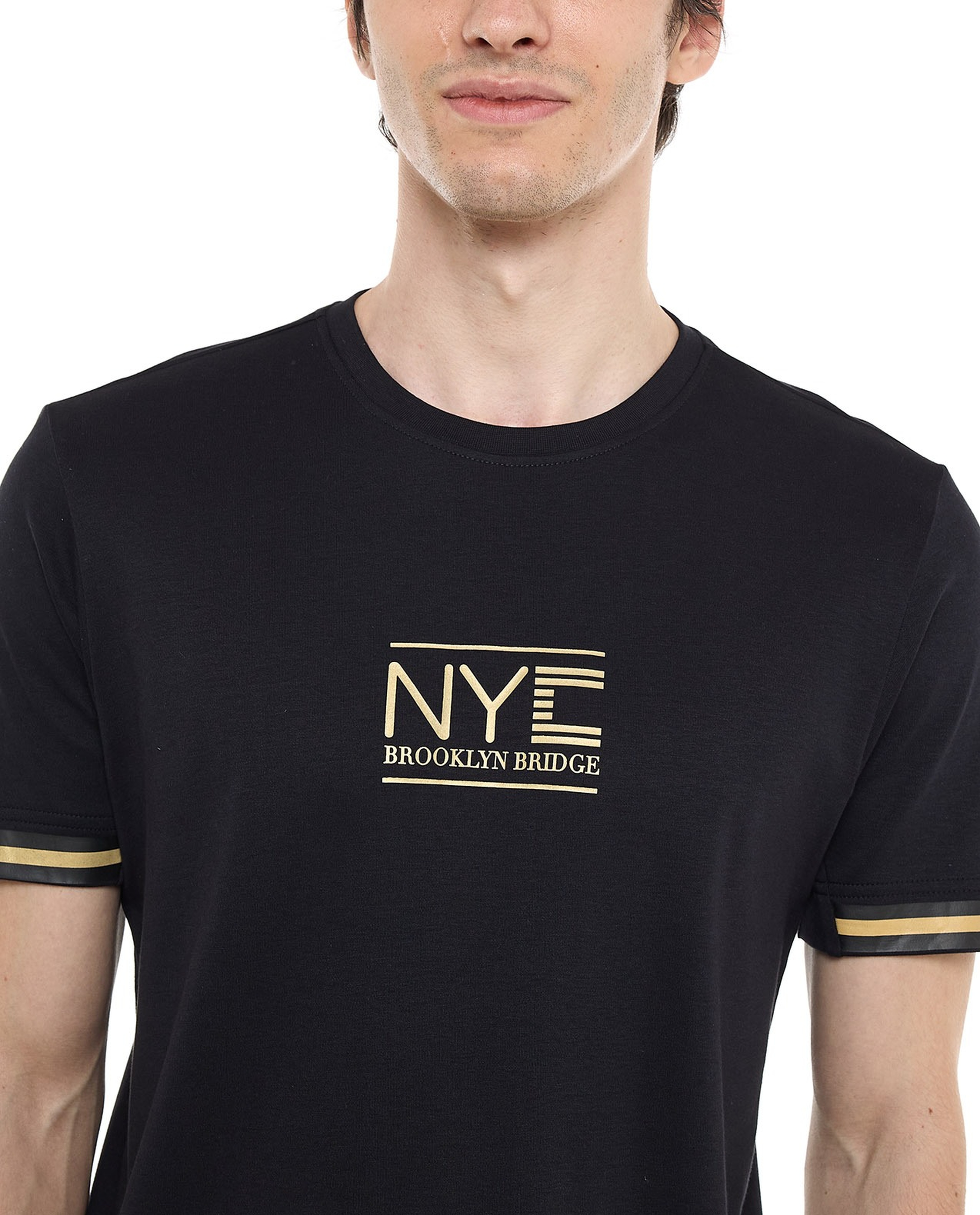 Printed T-Shirt with Crew Neck and Short Sleeves