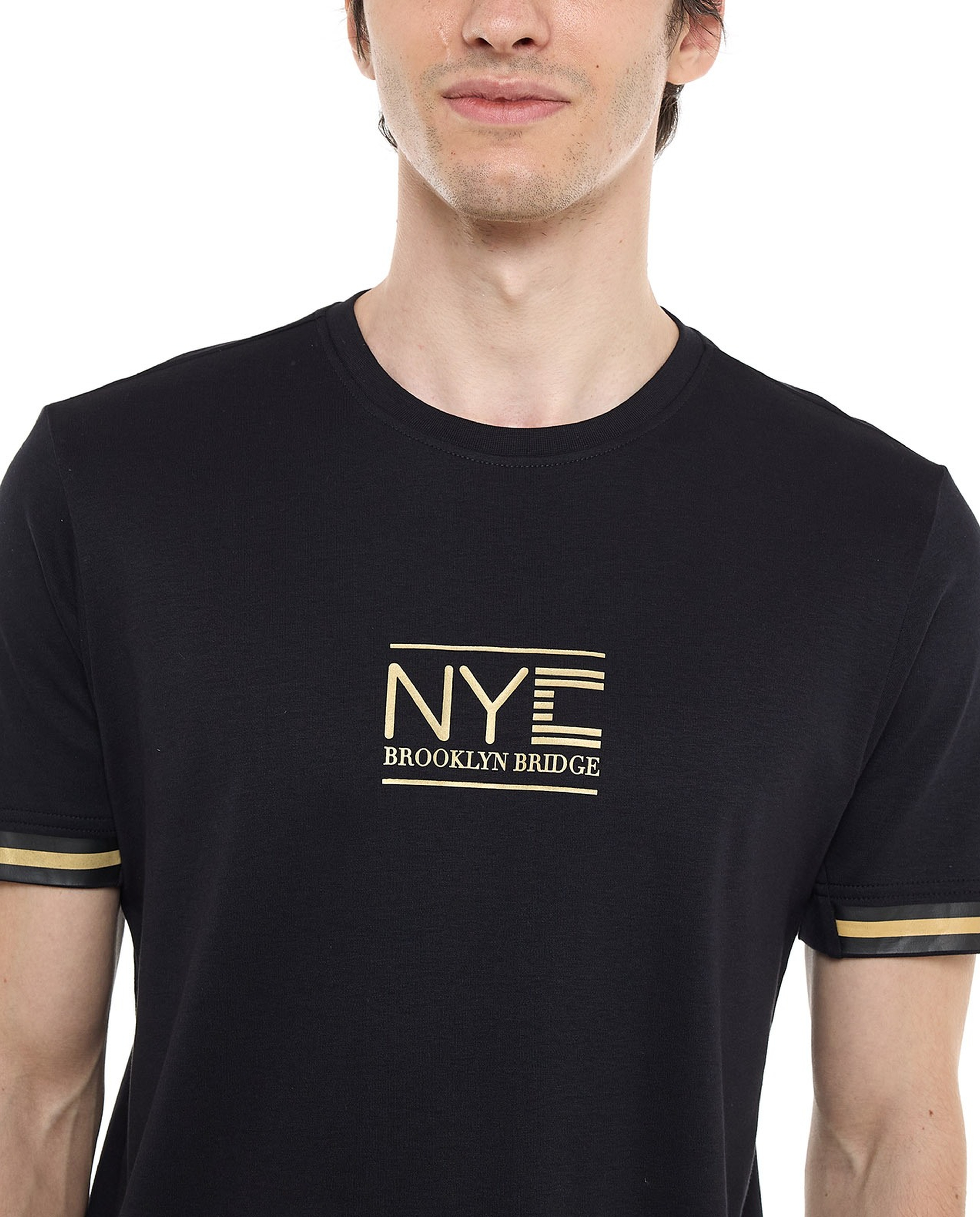 Printed T-Shirt with Crew Neck and Short Sleeves