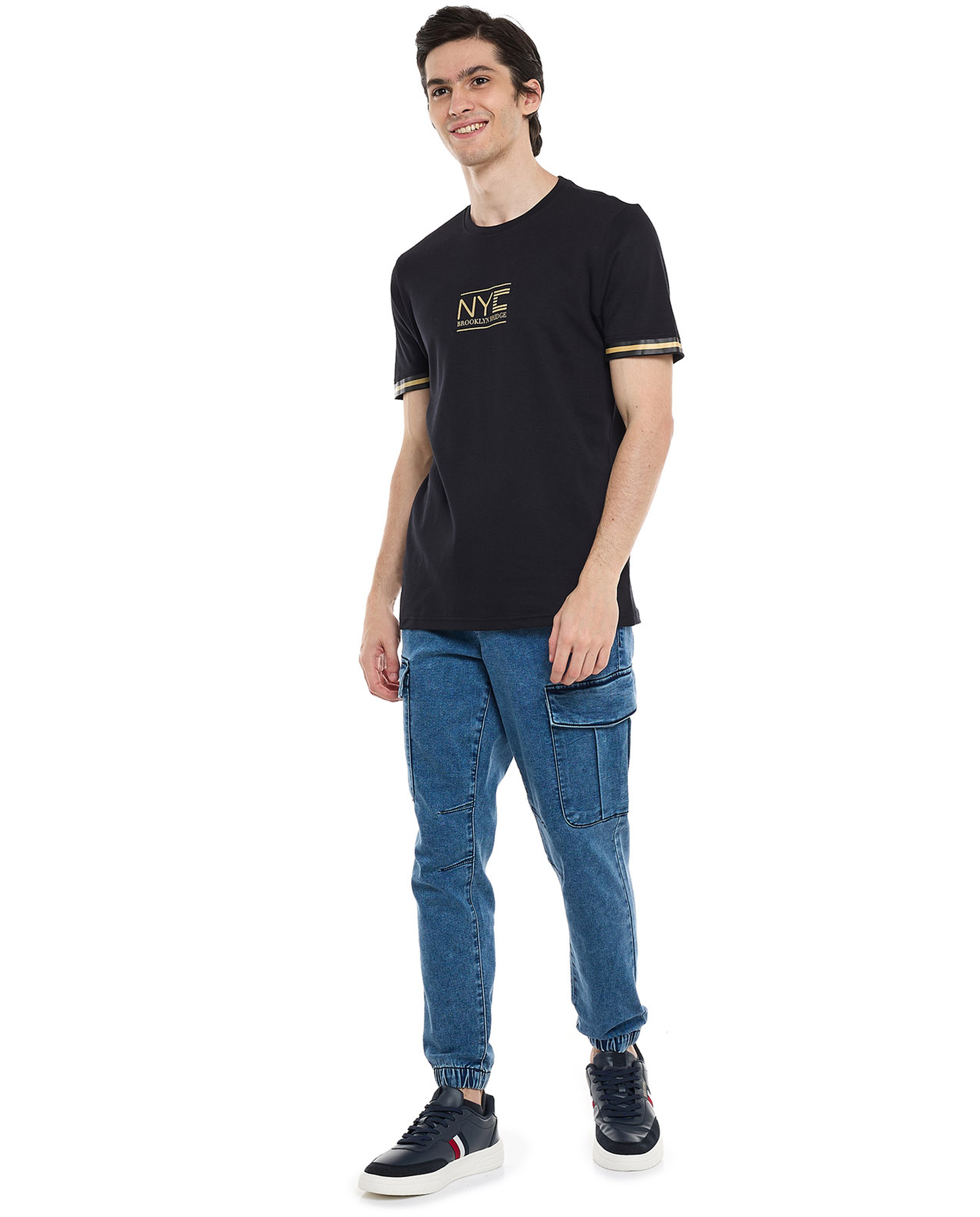 Printed T-Shirt with Crew Neck and Short Sleeves