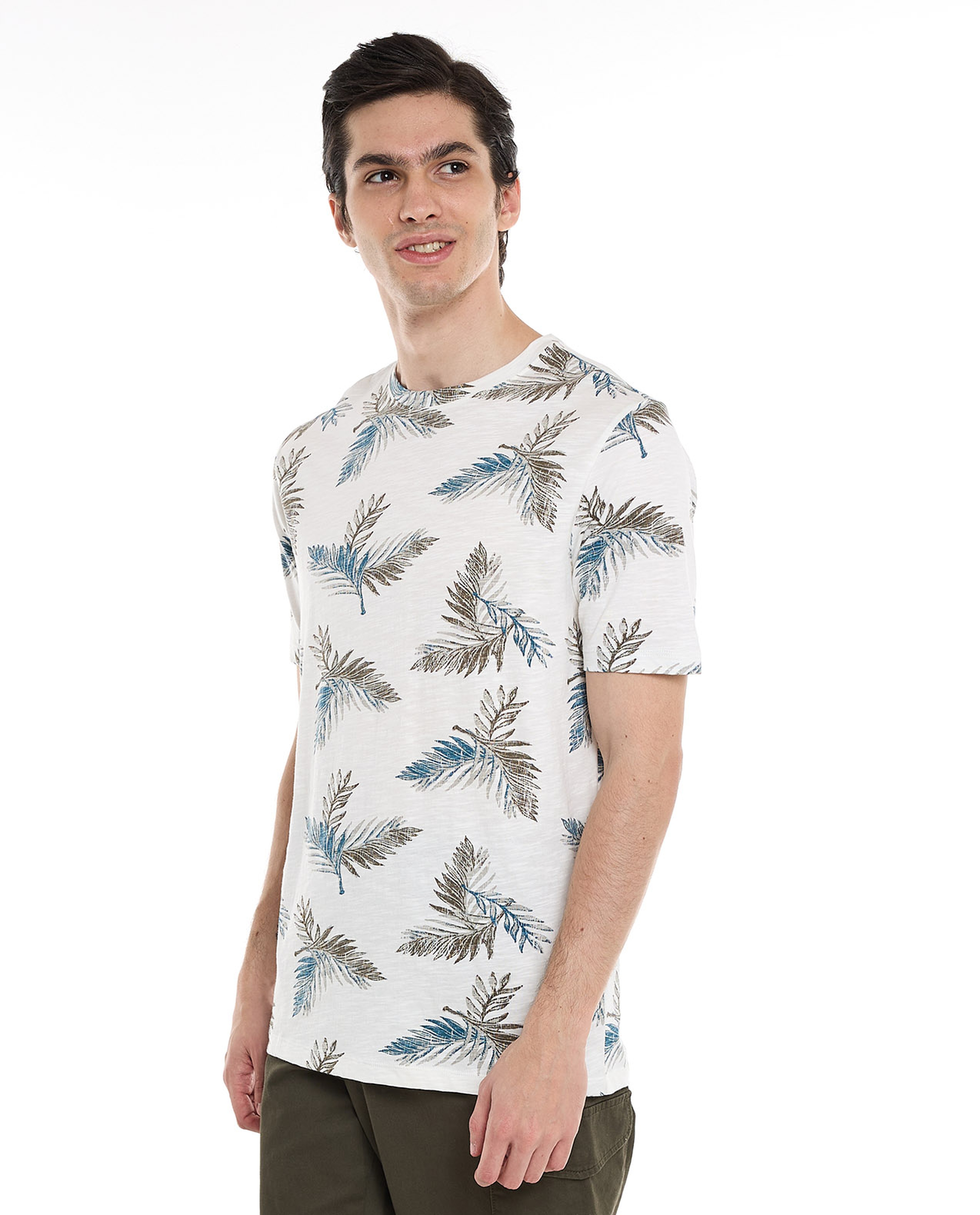 Printed T-Shirt with Crew Neck and Short Sleeves