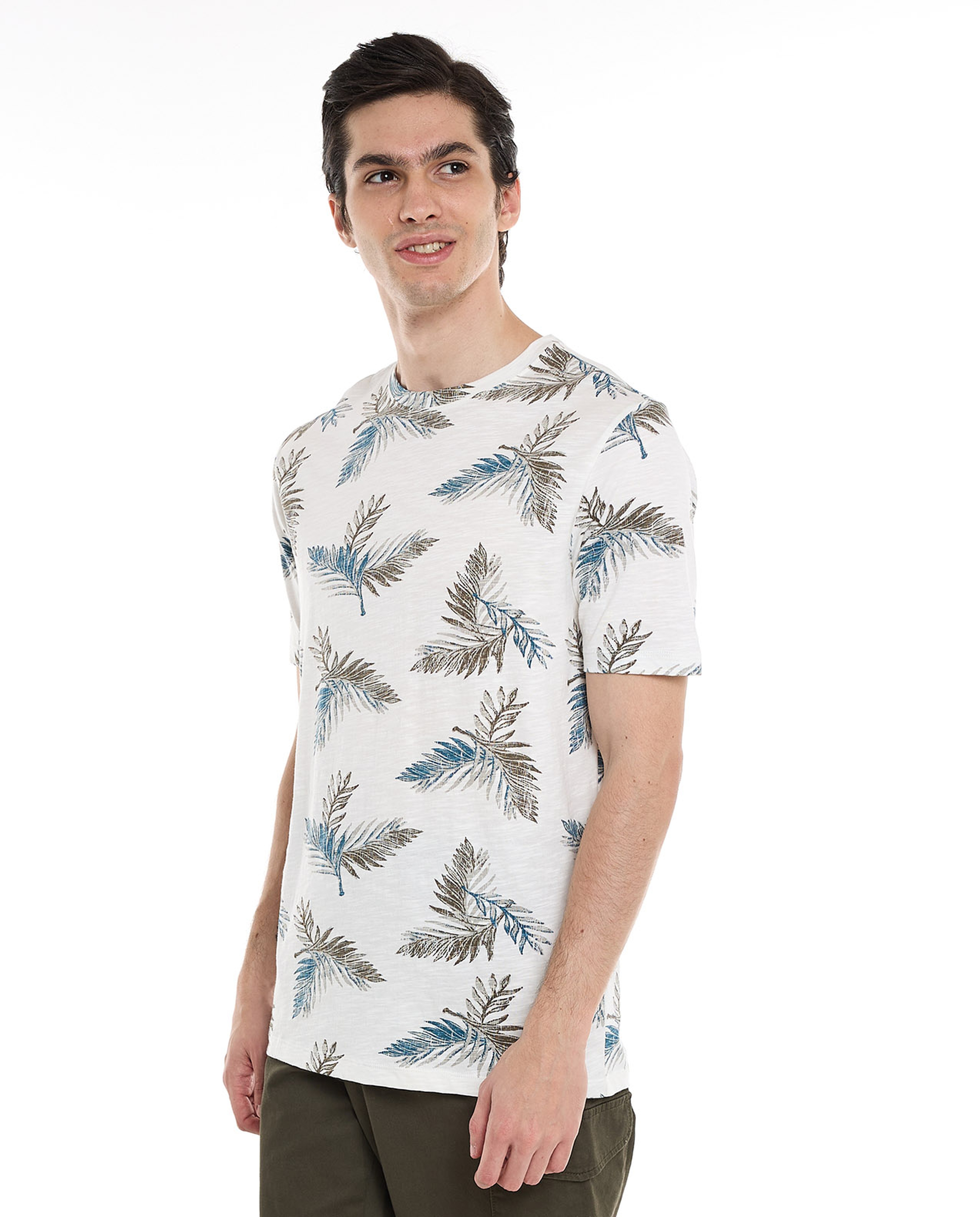 Printed T-Shirt with Crew Neck and Short Sleeves