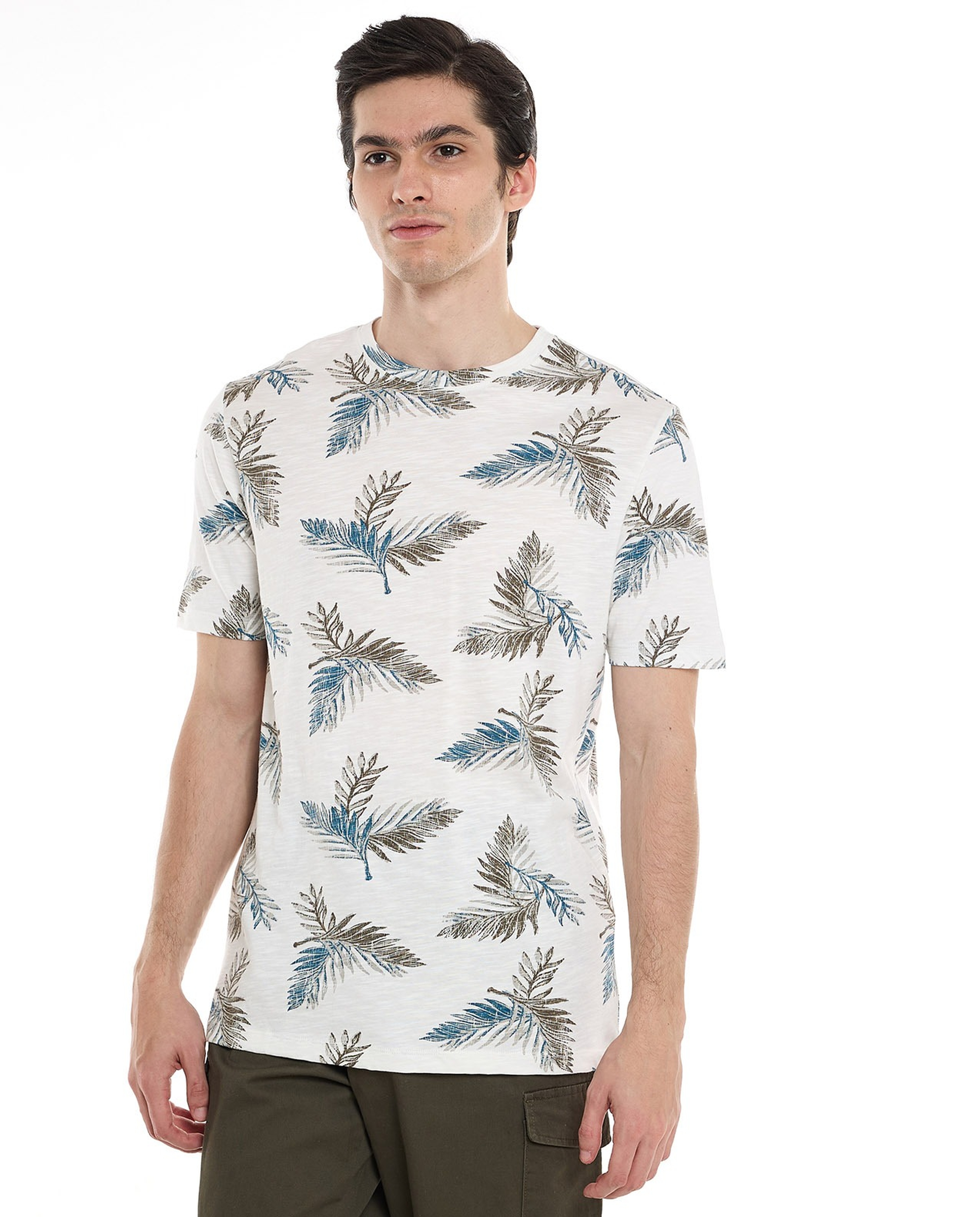 Printed T-Shirt with Crew Neck and Short Sleeves