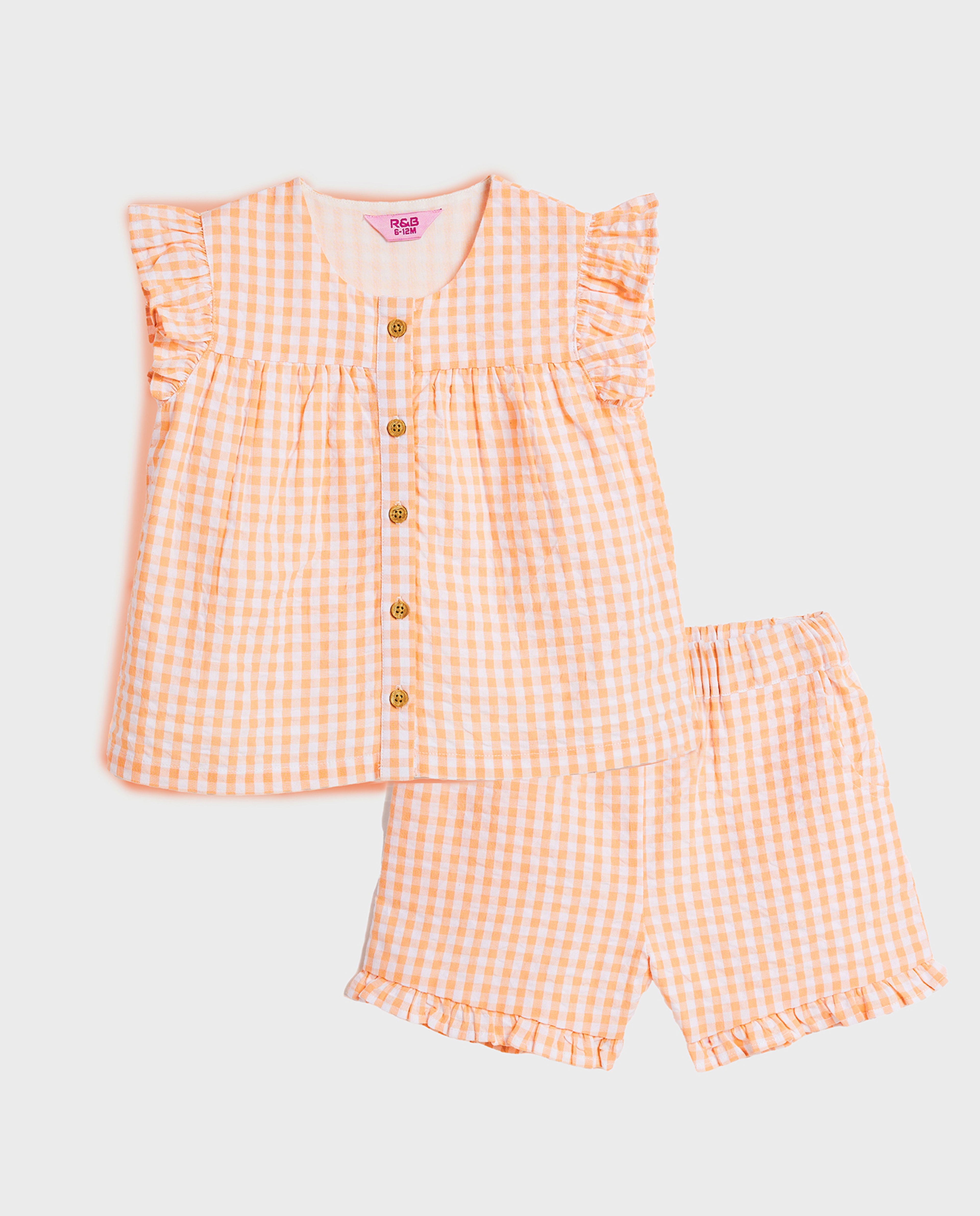 Checked Top and Shorts Set