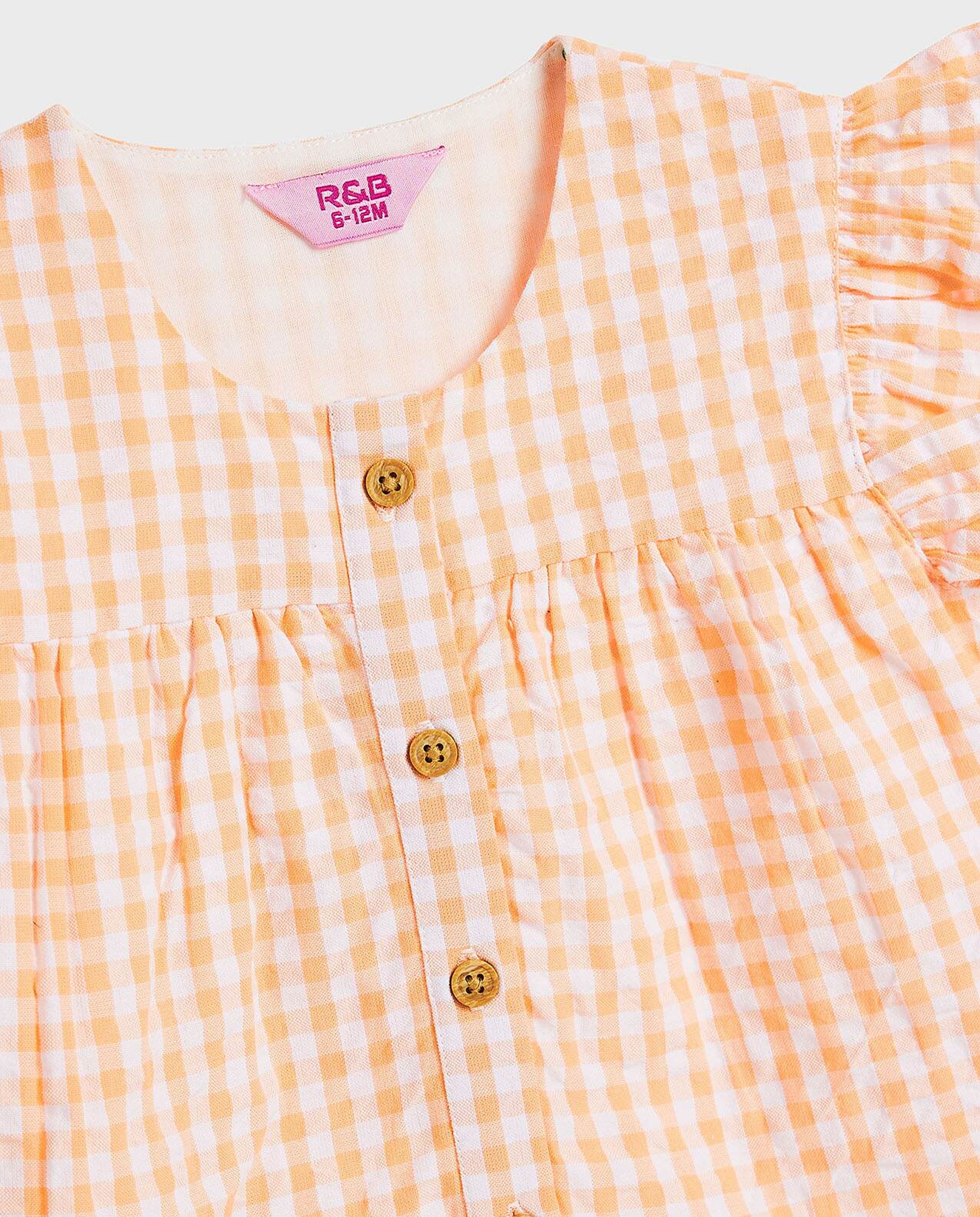 Checked Top and Shorts Set