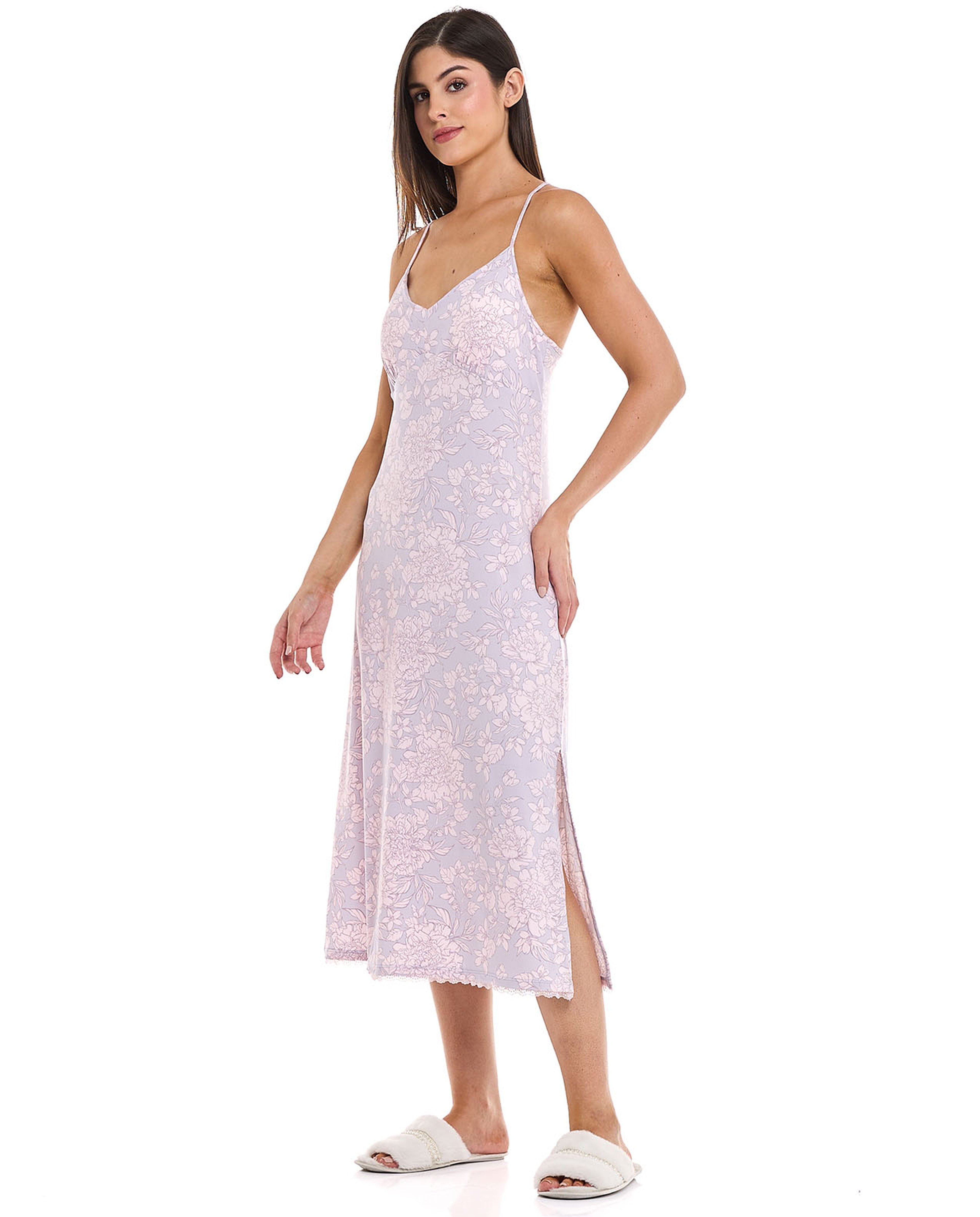 Printed Padded Strappy Nightgown