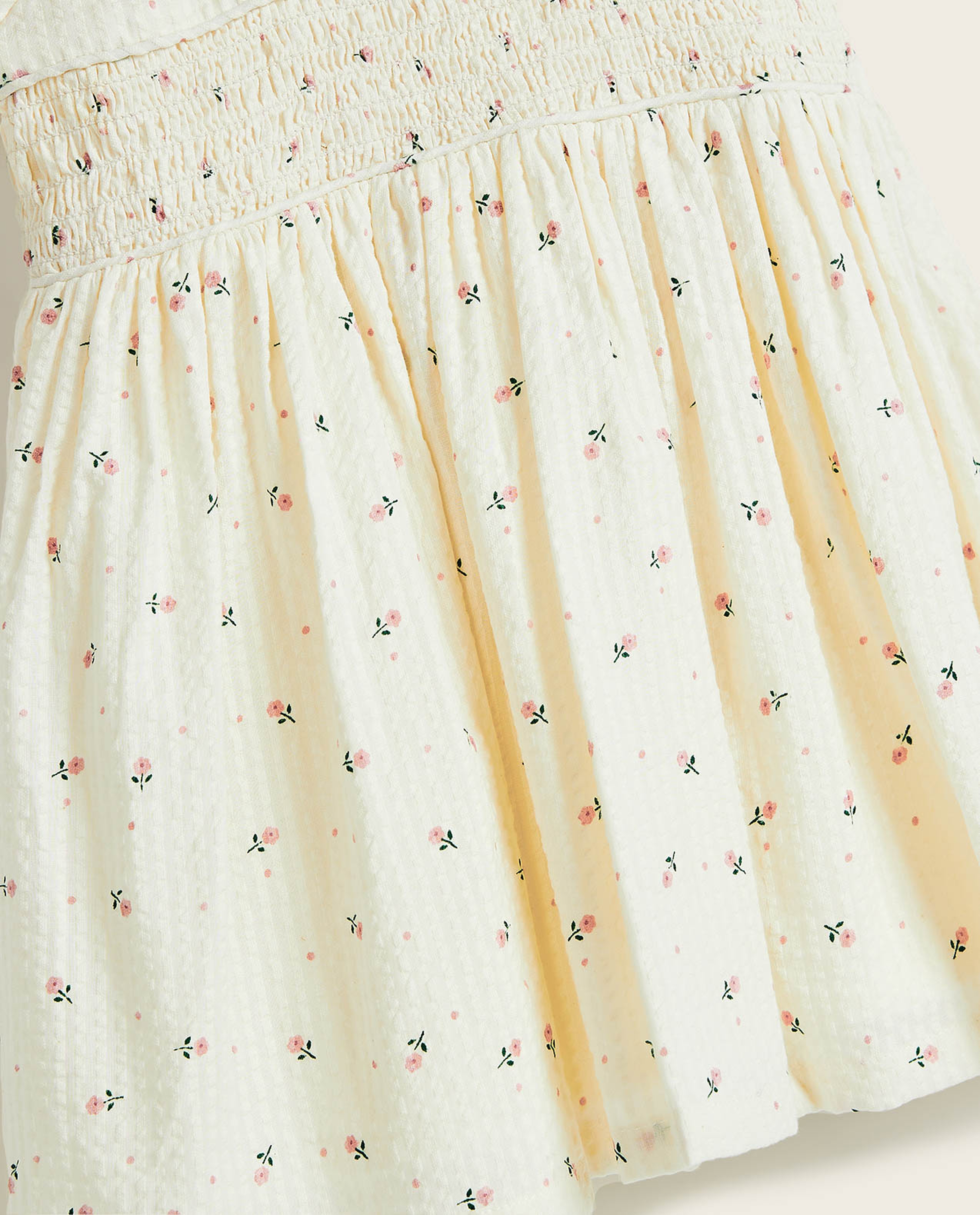 Printed Fit and Flare Dress with Baby Collar and Puff Sleeves