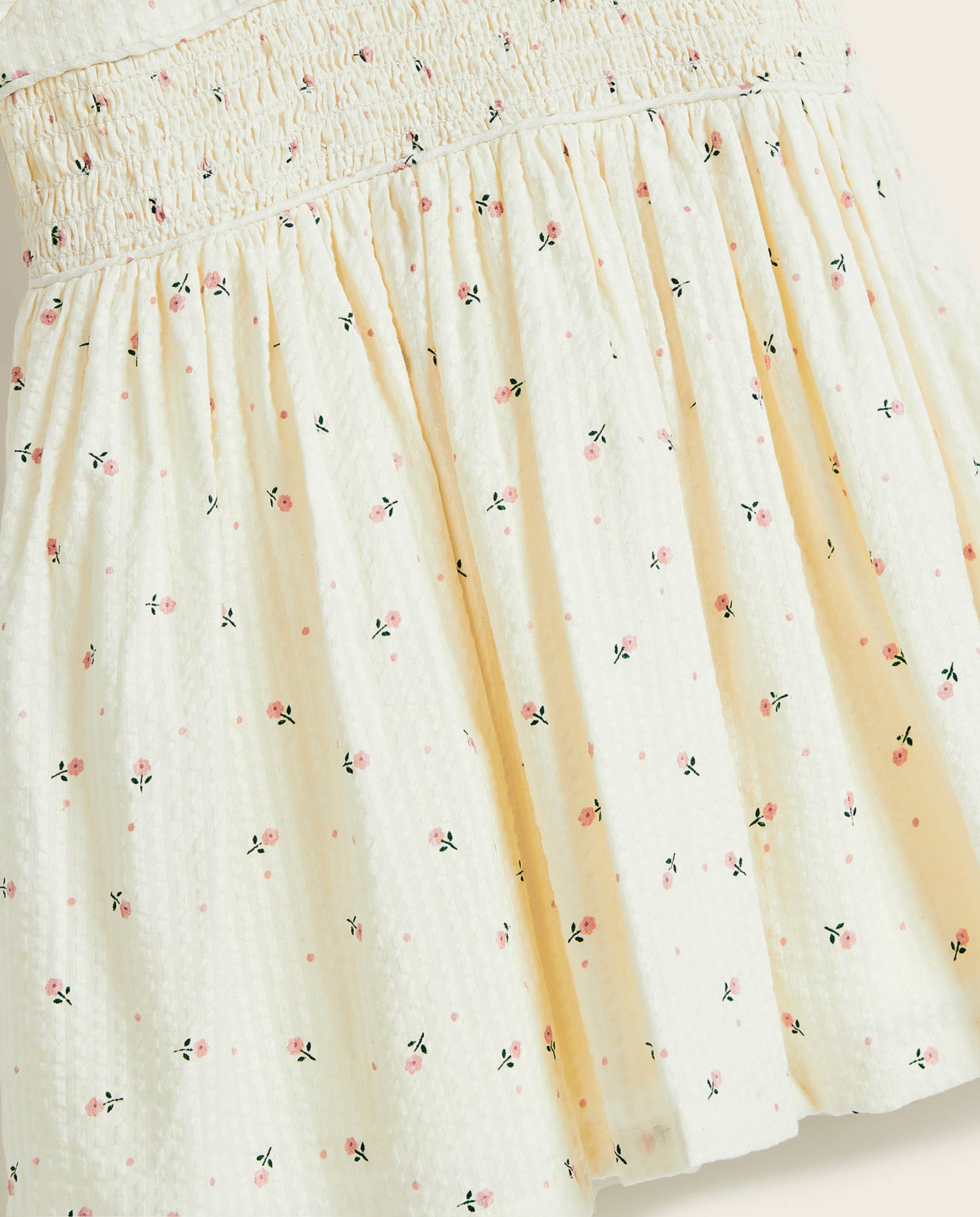 Printed Fit and Flare Dress with Baby Collar and Puff Sleeves