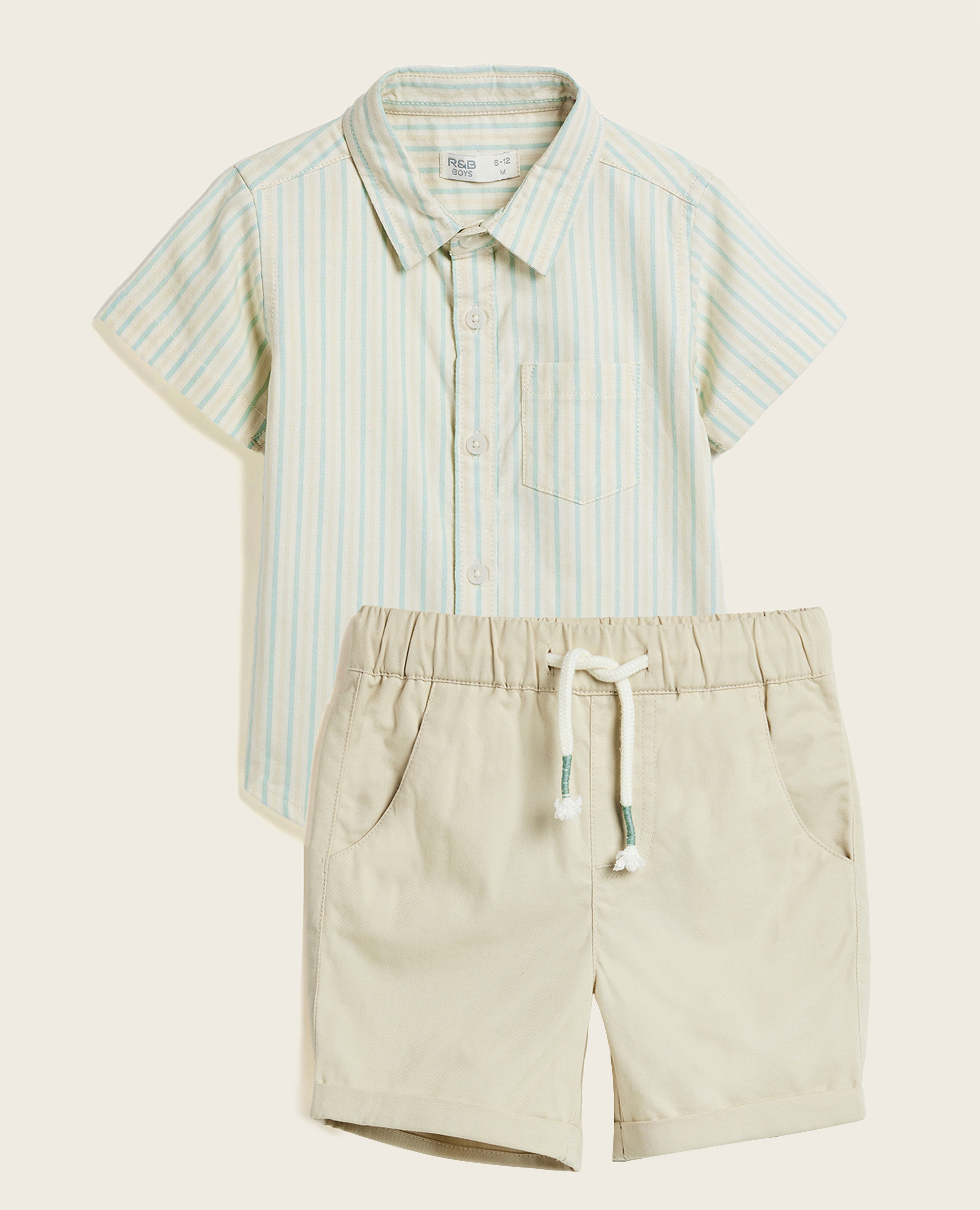 Striped Shirt and Shorts Set