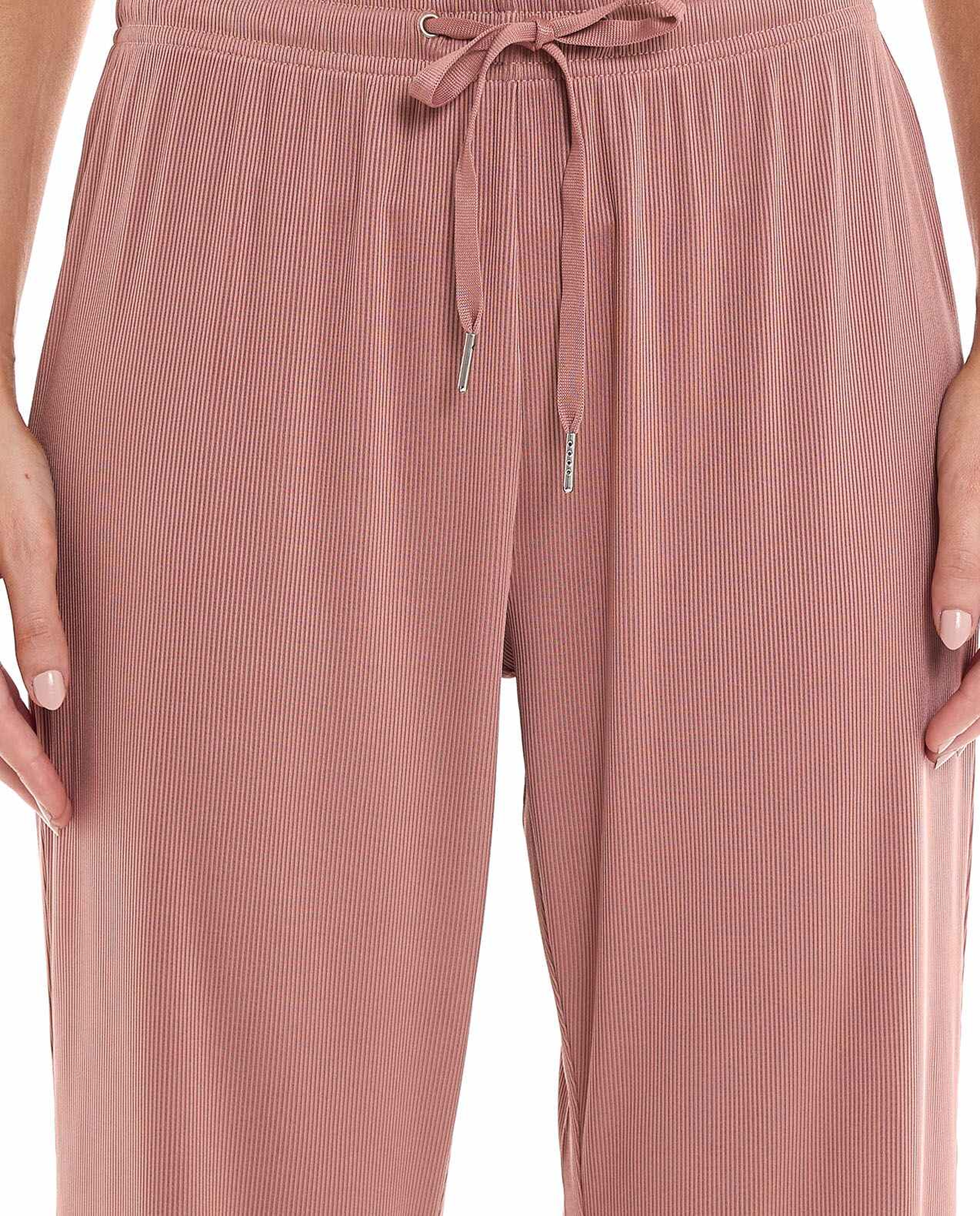 Solid Lounge Pants with Drawstring Waist
