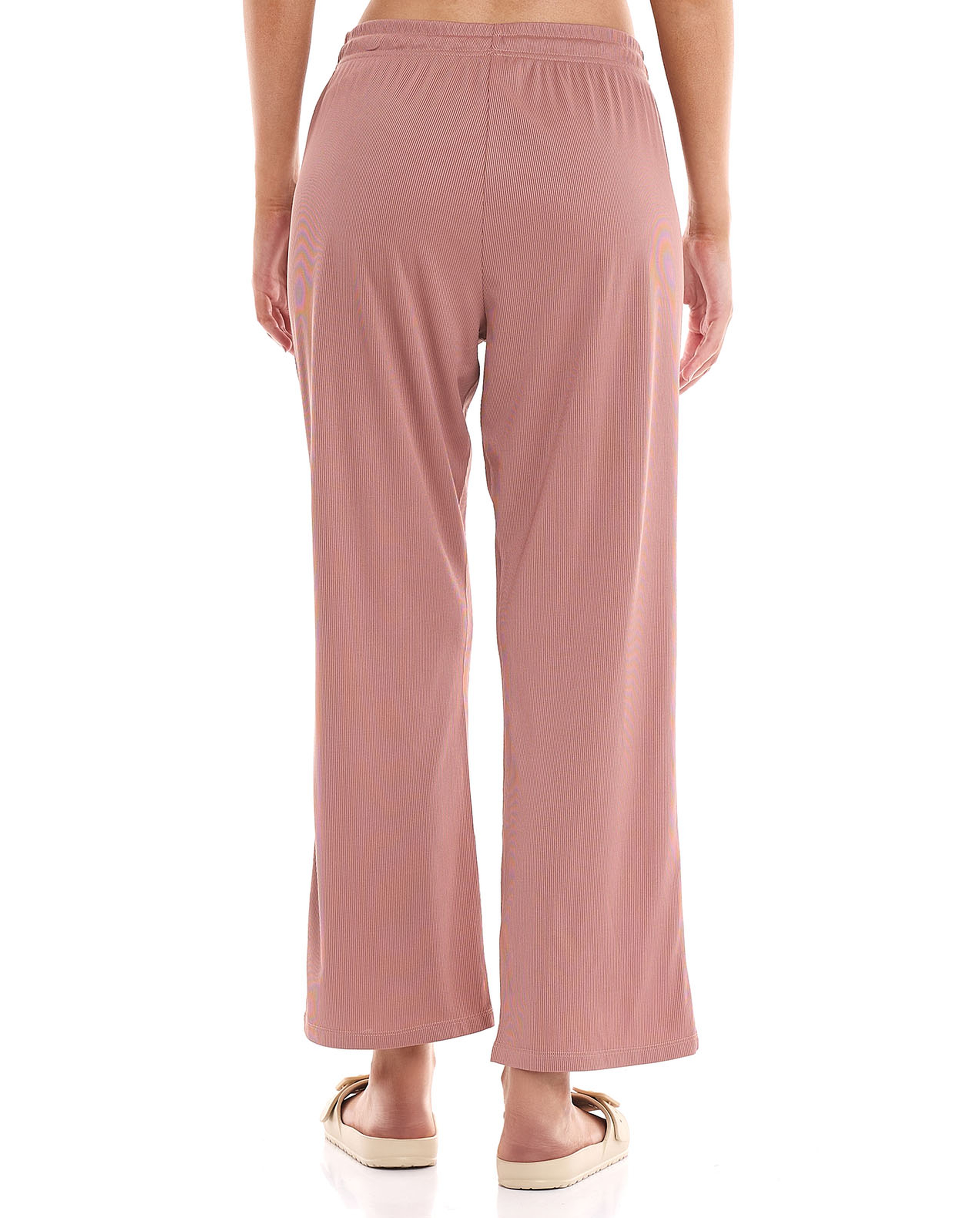 Solid Lounge Pants with Drawstring Waist