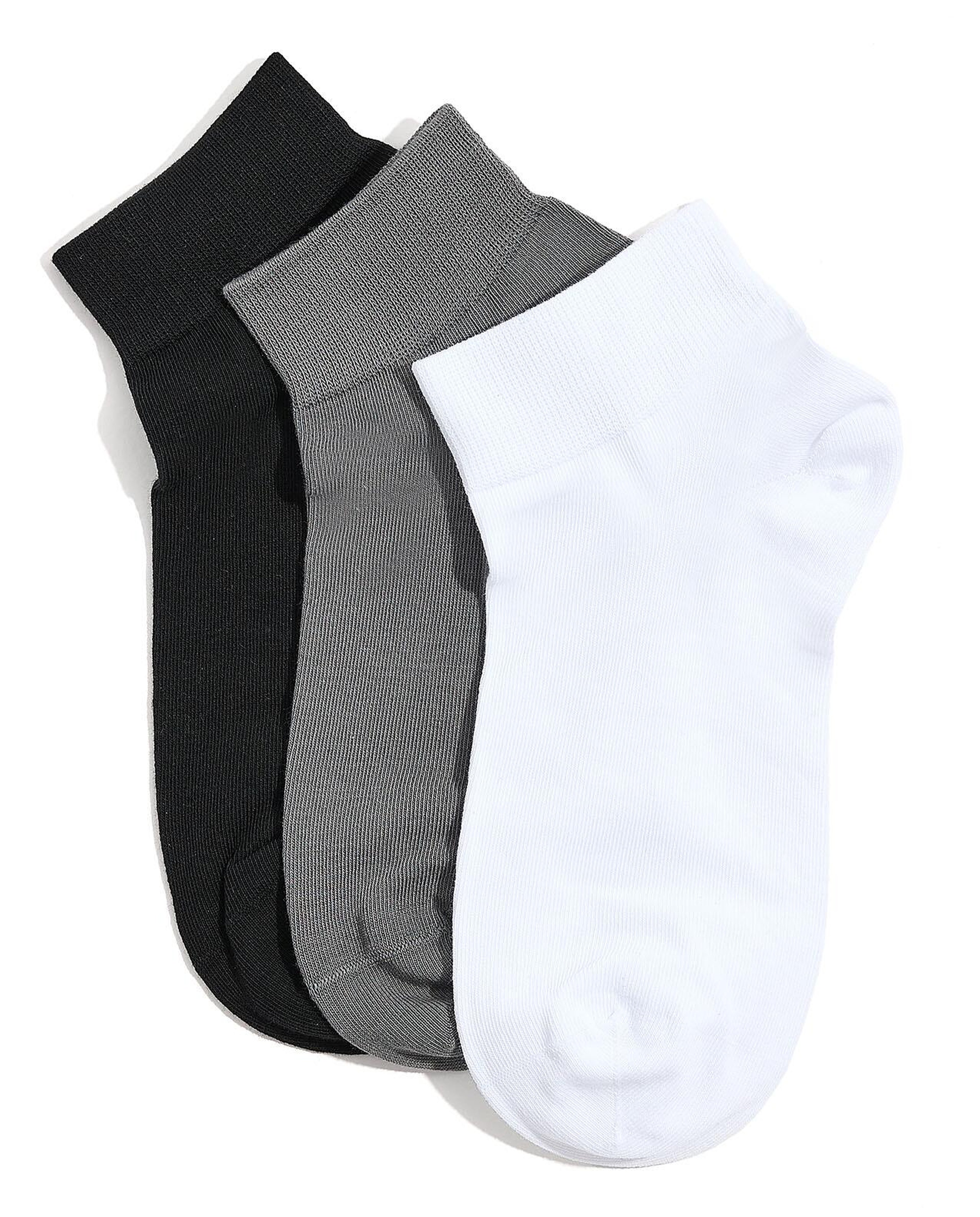 Pack of 3 Solid Ankle Socks