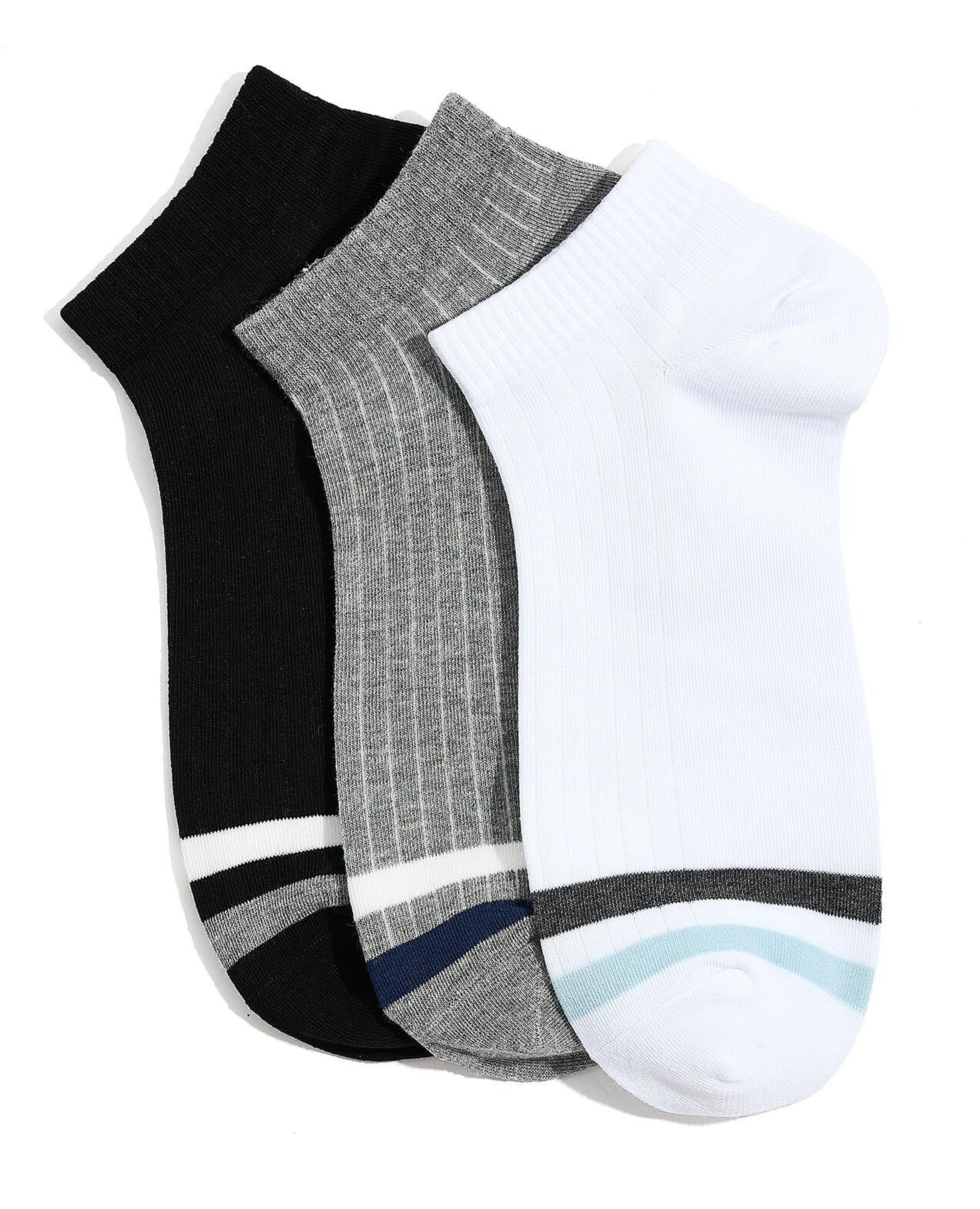 Pack of 3 Striped Ankle Socks