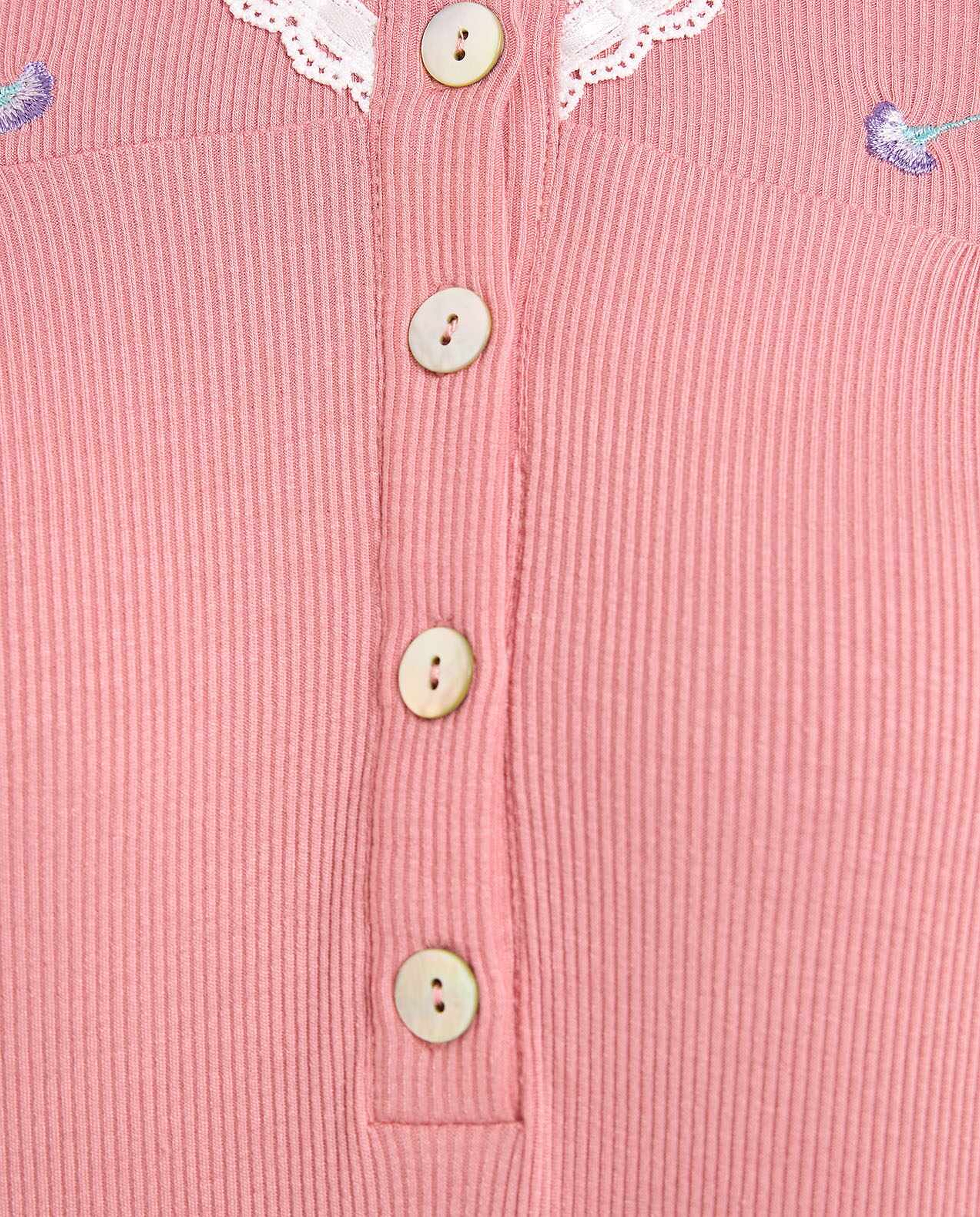 Embroidery Detail Nightdress with Short Sleeves