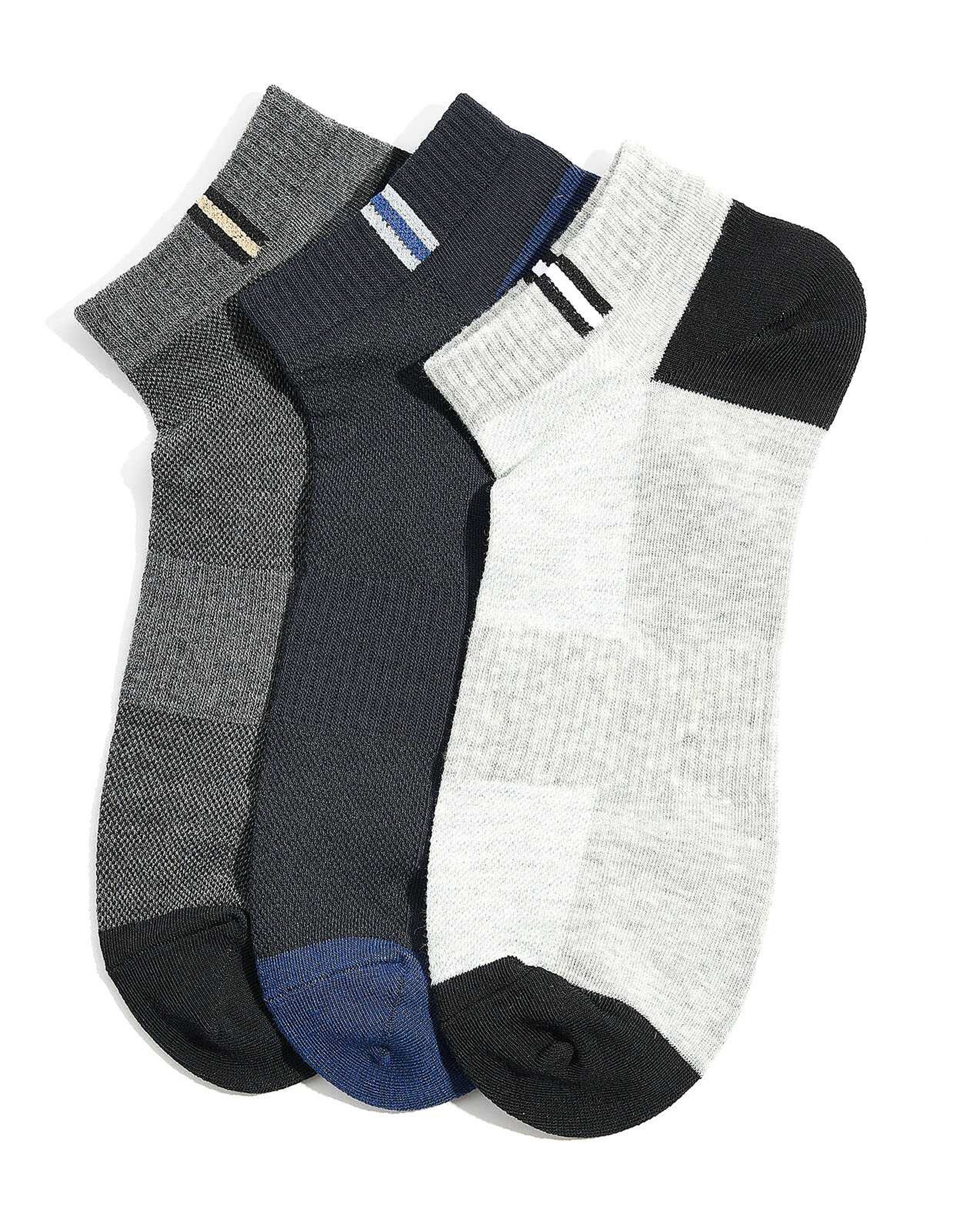 Pack of 3 Color Block Ankle Socks