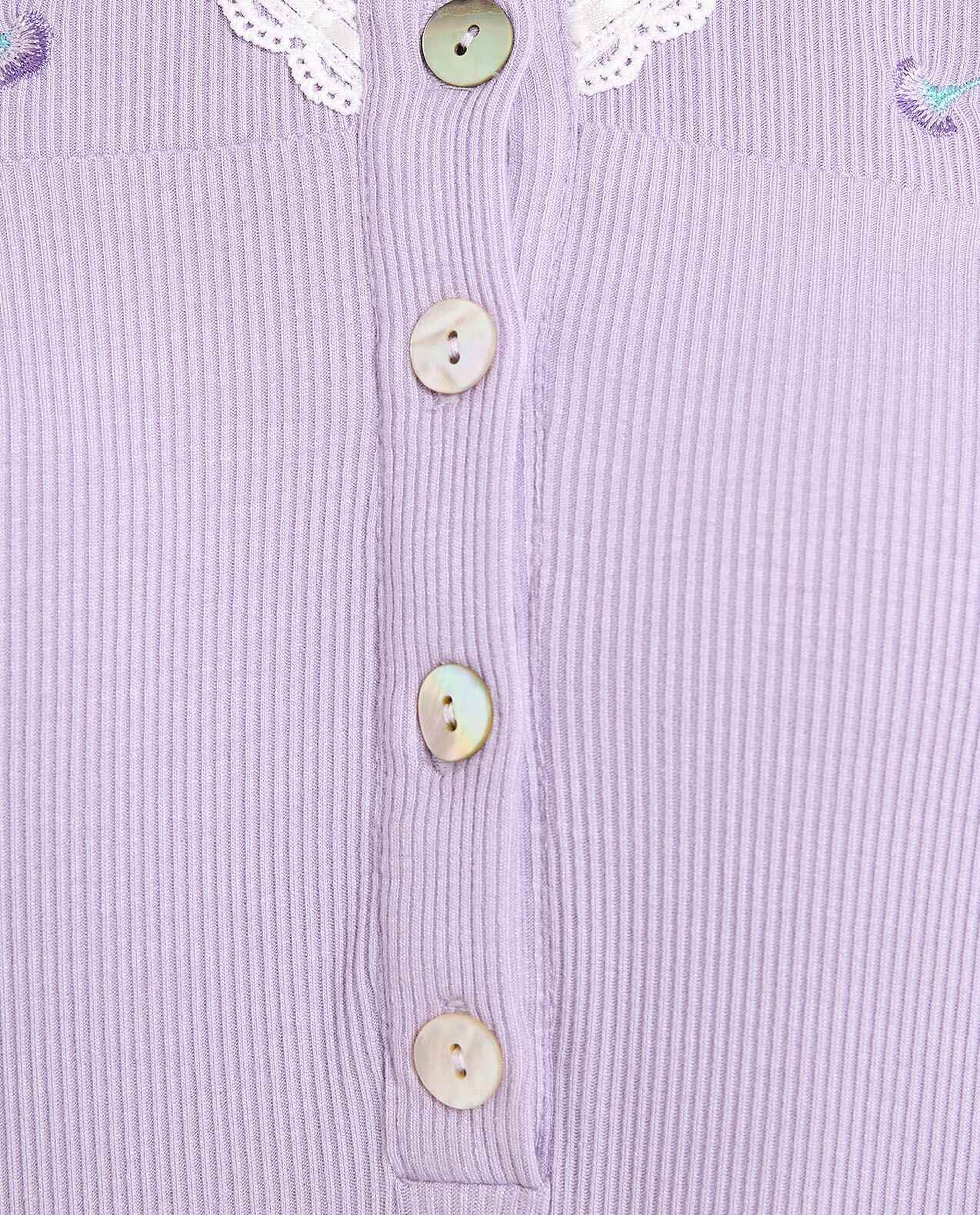 Embroidery Detail Nightdress with Short Sleeves