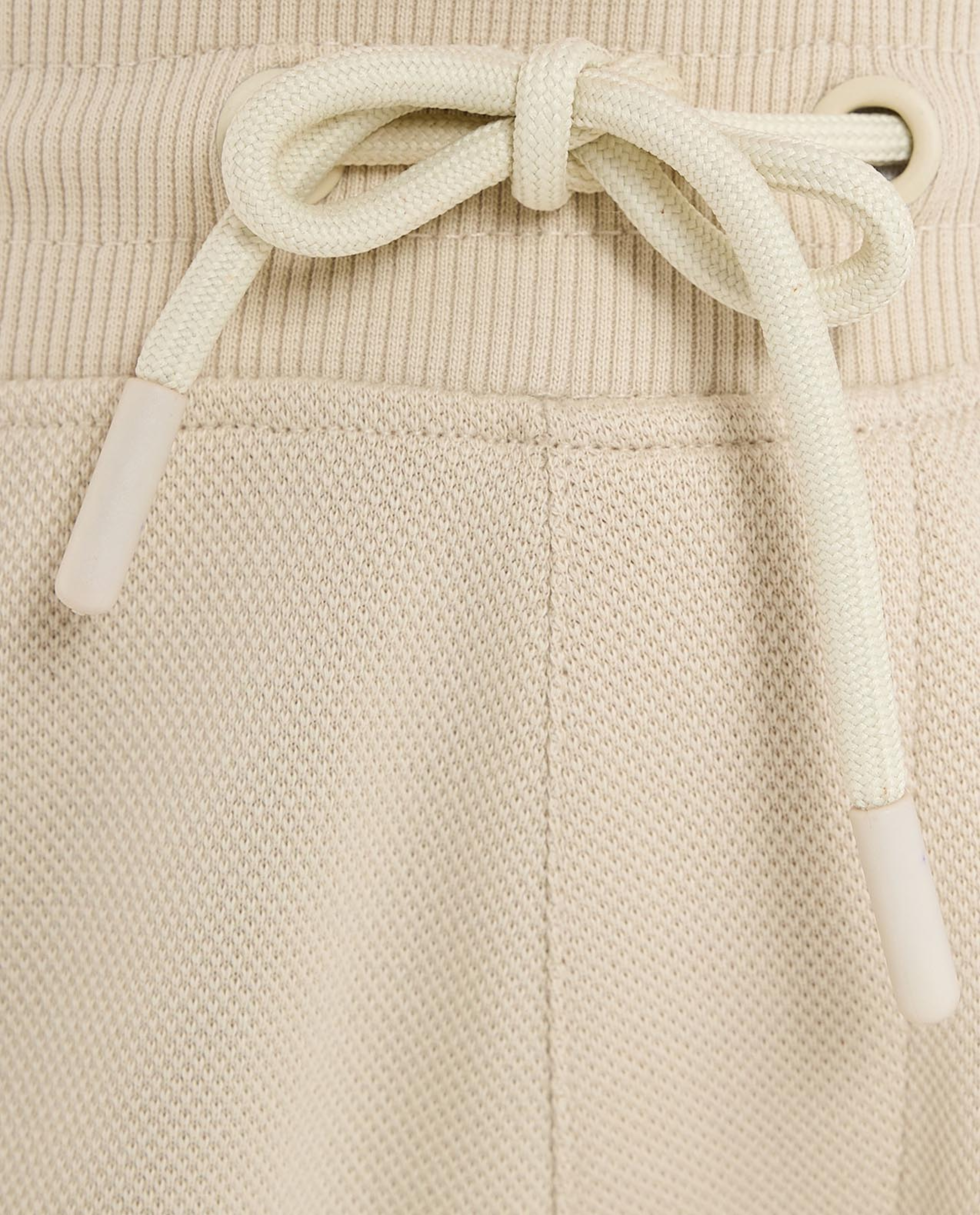 Textured Shorts with Drawstring Wait