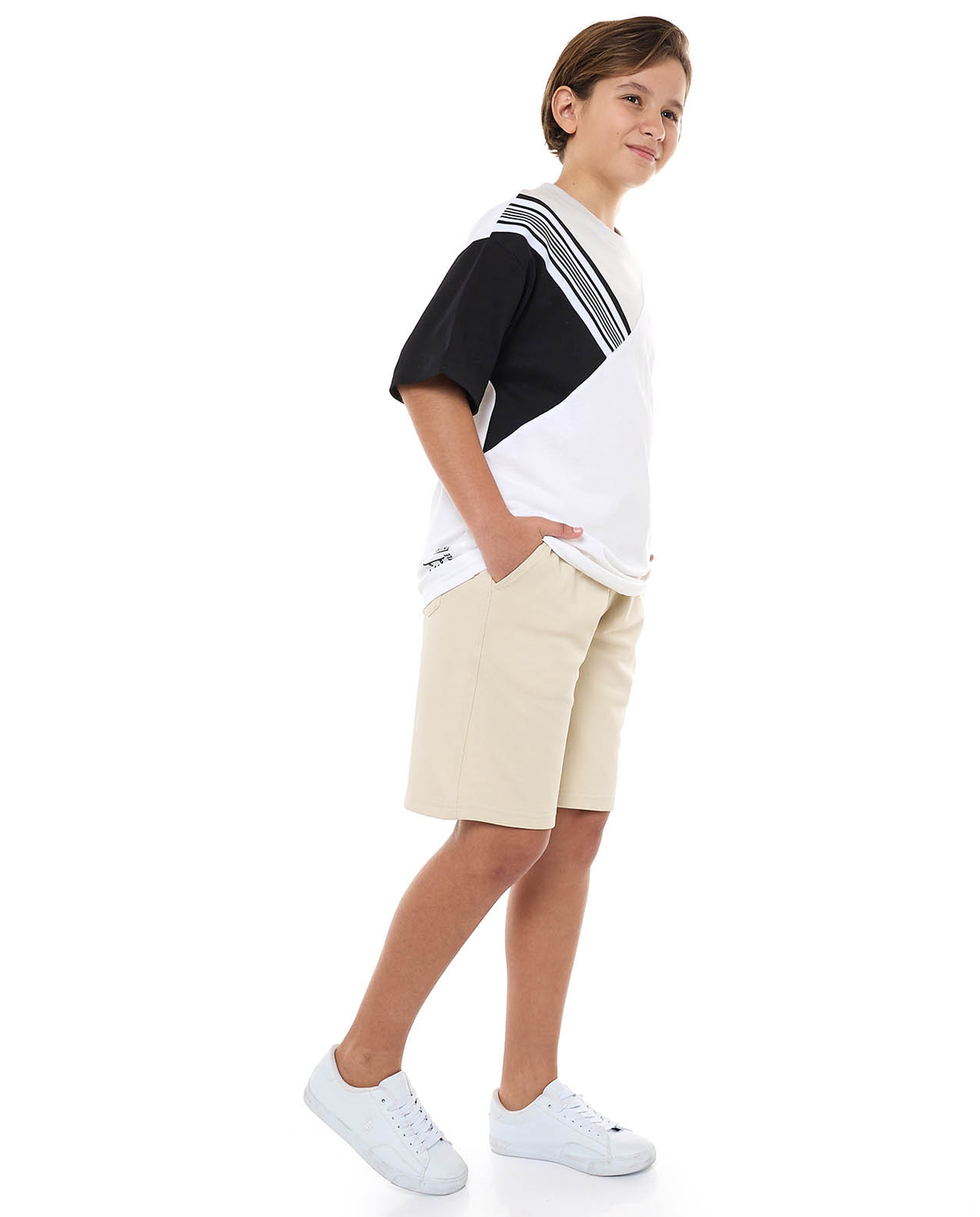 Textured Shorts with Drawstring Wait