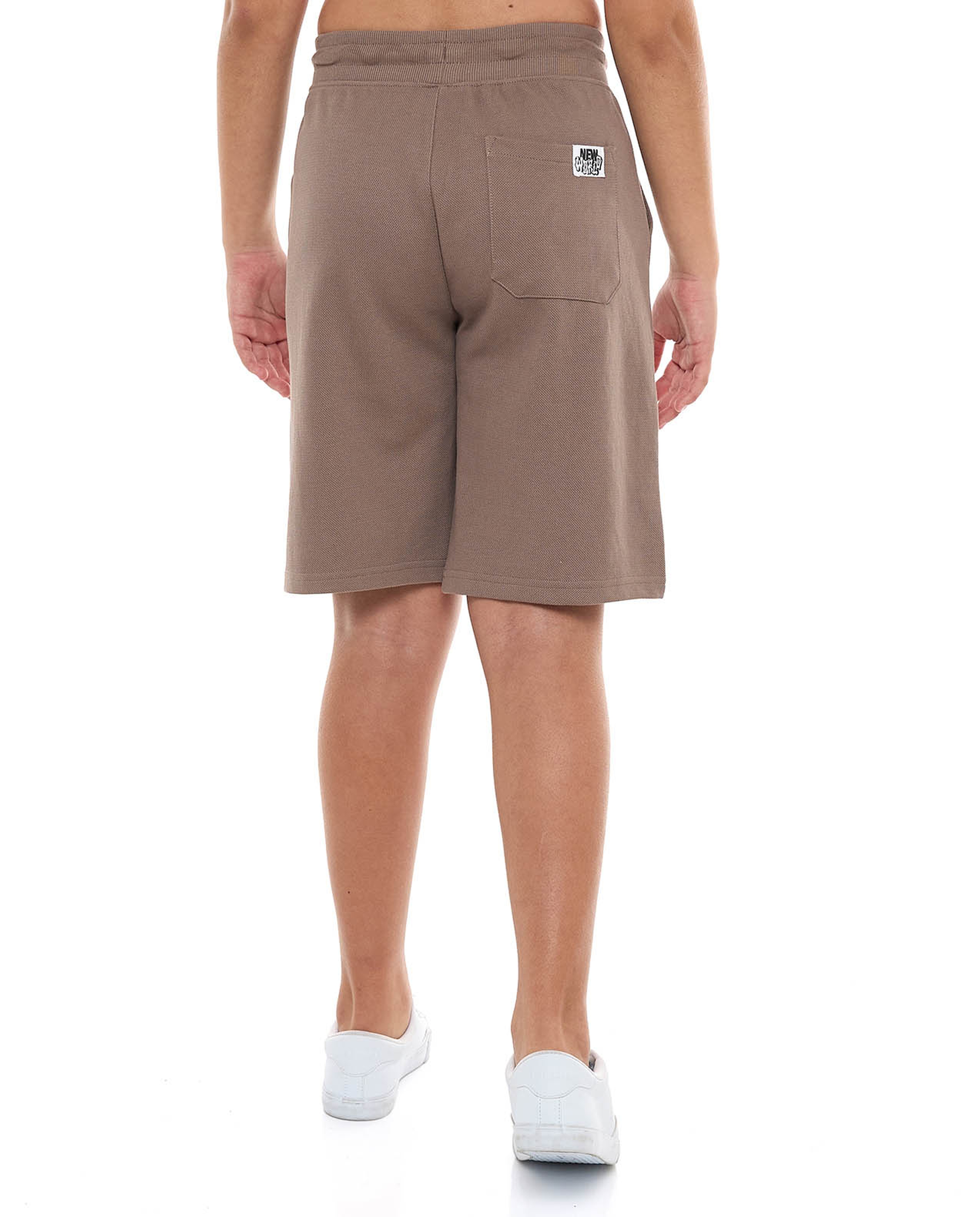 Textured Shorts with Drawstring Wait