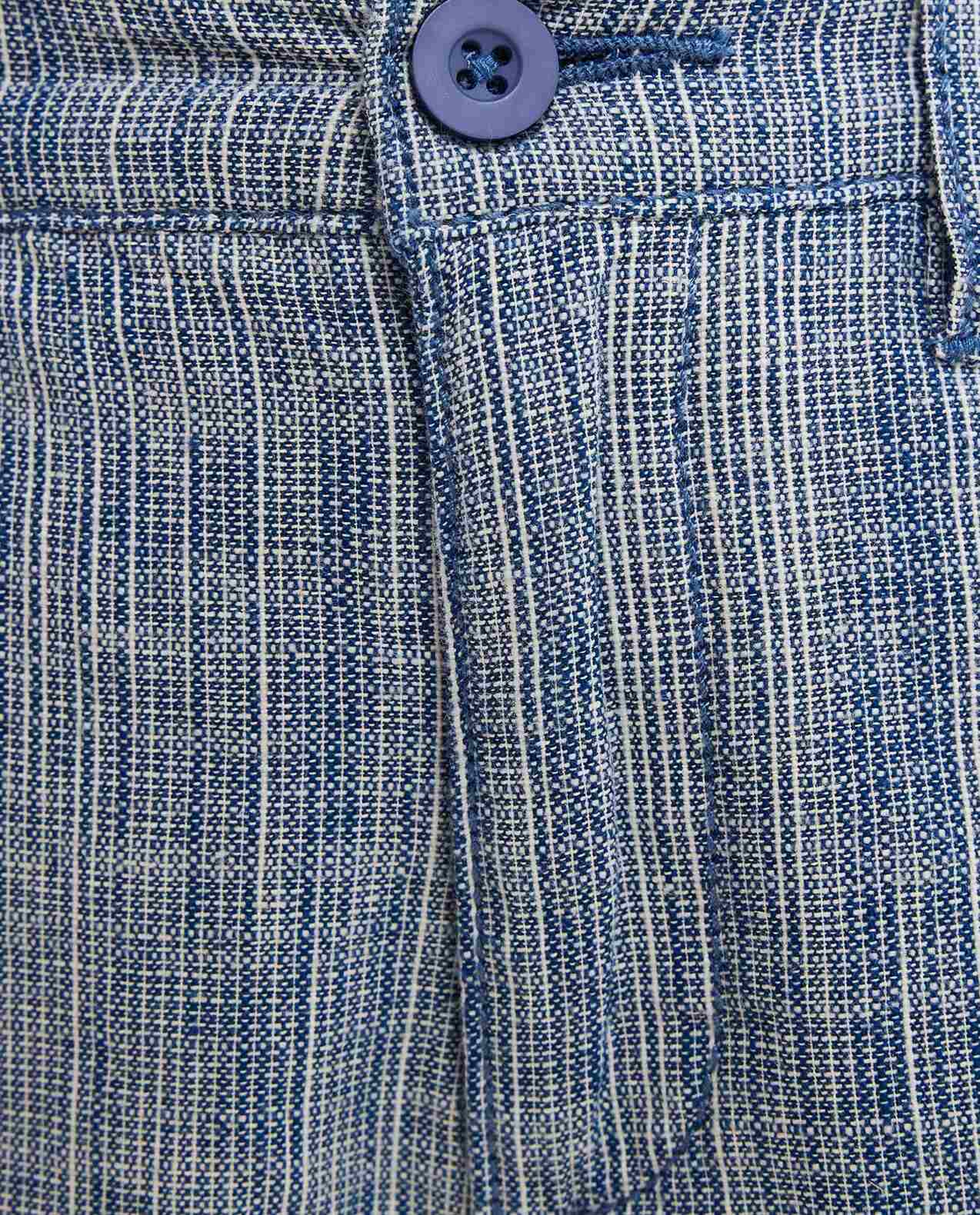 Textured Chino Shorts with Button Closure