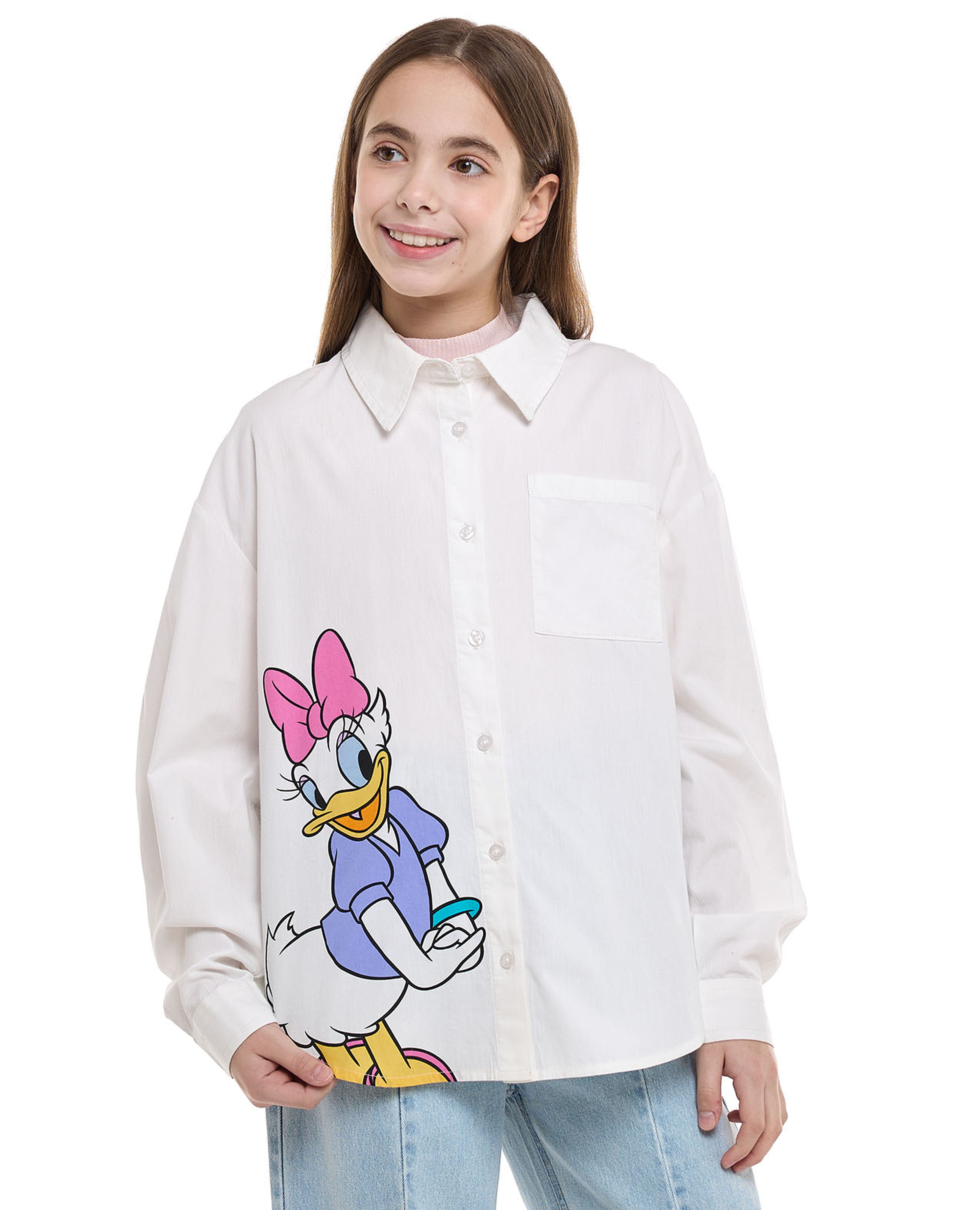قميص ديزي دك بياقة كلاسيكية وأكمام طويلة