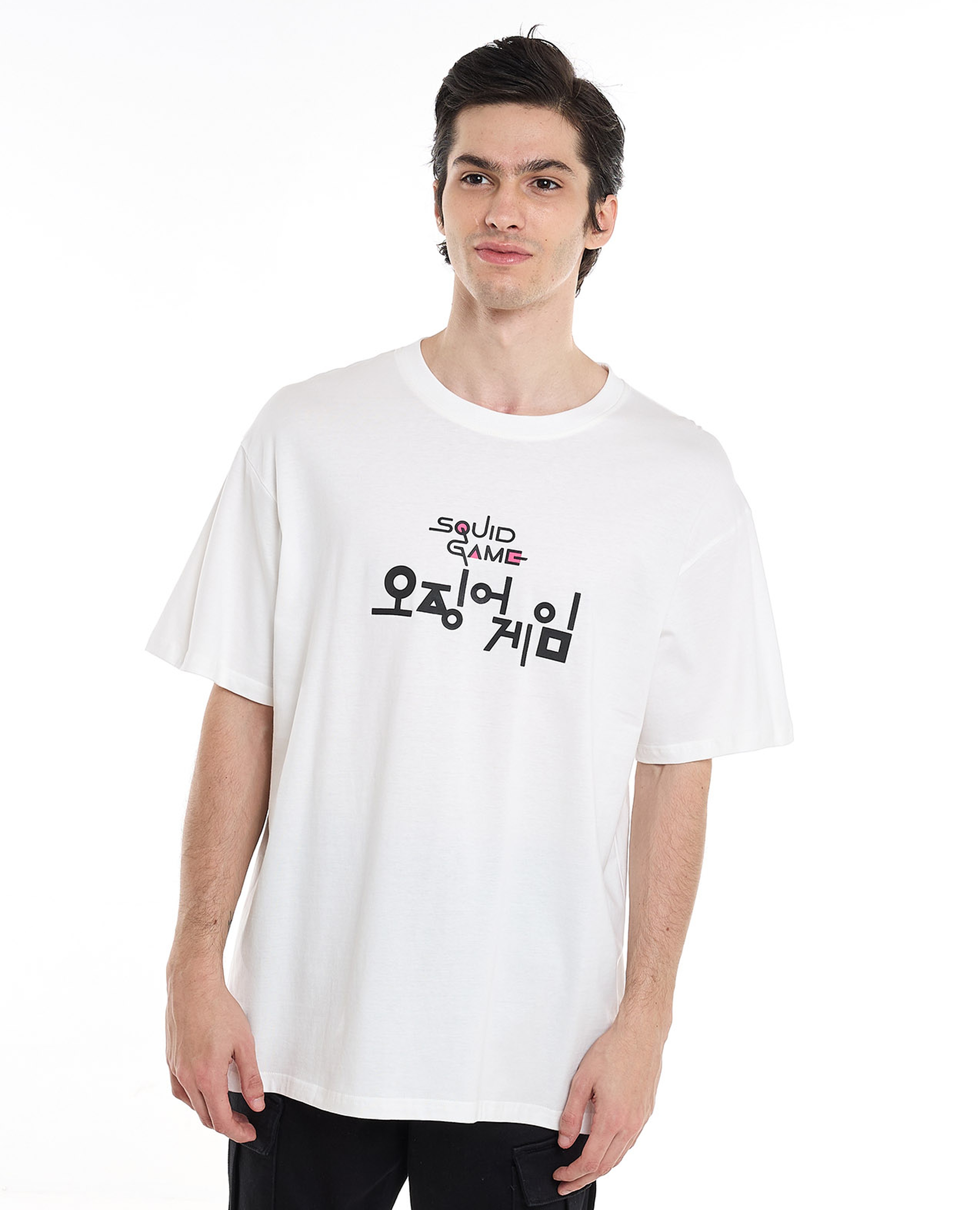 Squid Game Theme T-Shirt with Crew Neck and Short Sleeves