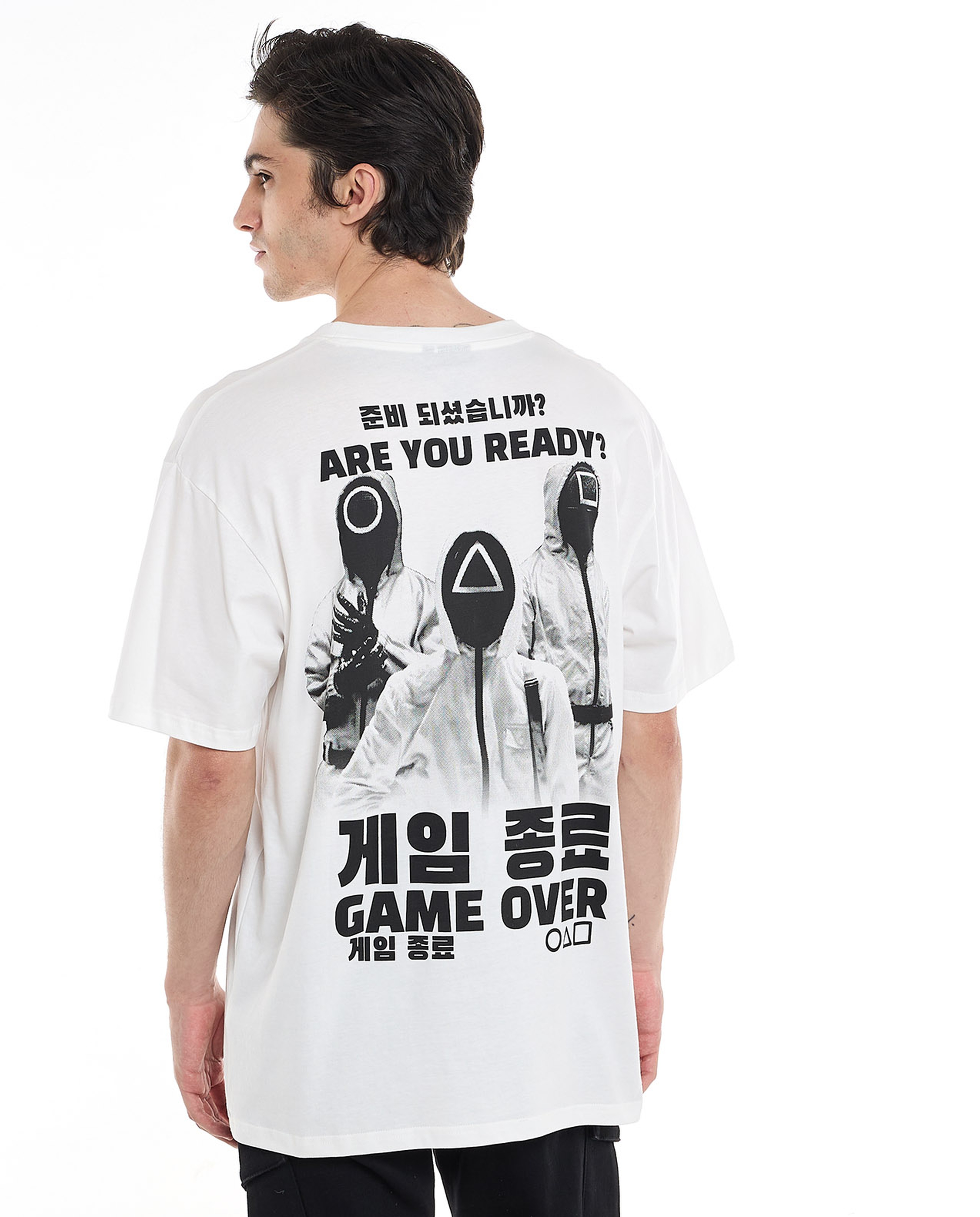 Squid Game Theme T-Shirt with Crew Neck and Short Sleeves