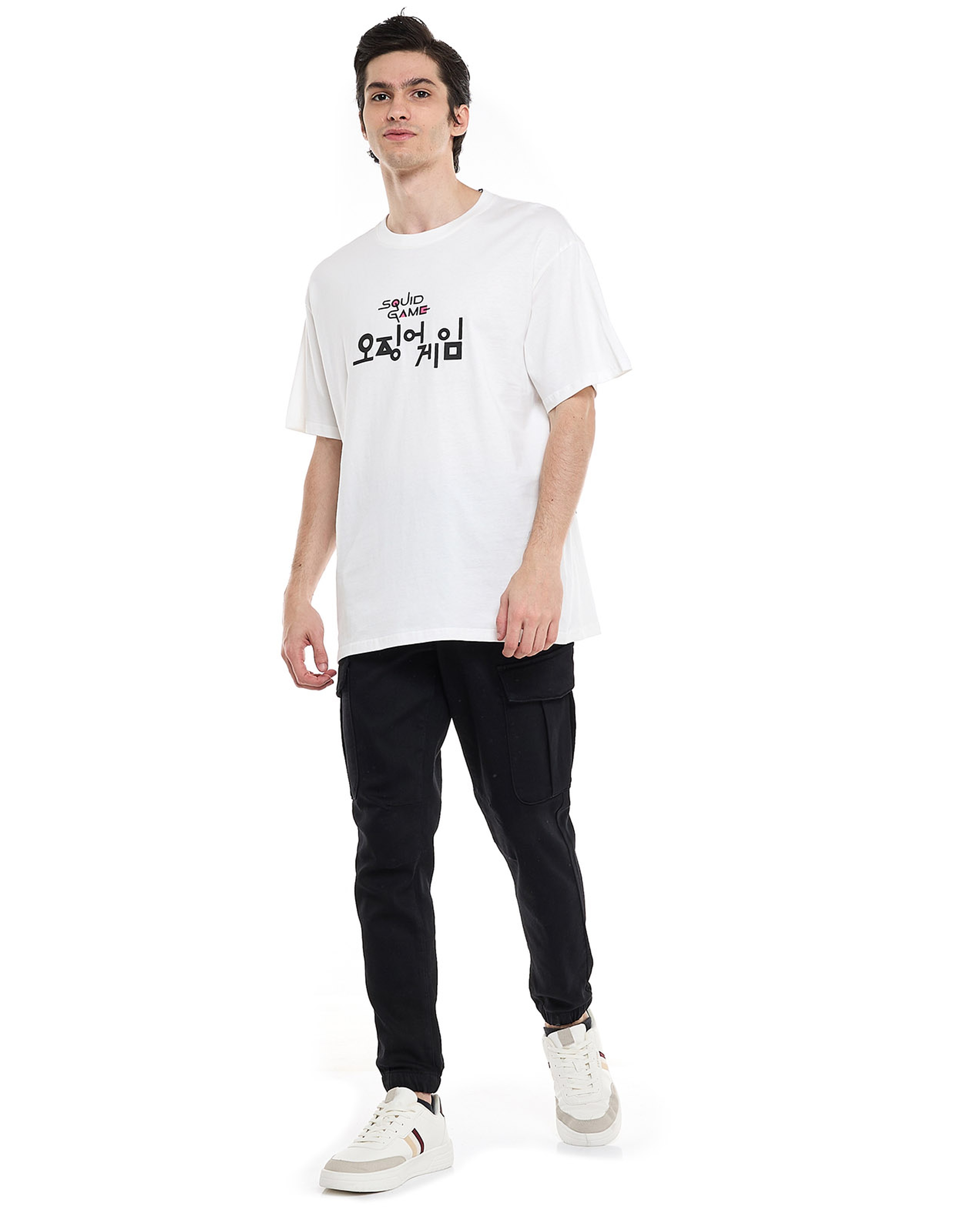 Squid Game Theme T-Shirt with Crew Neck and Short Sleeves