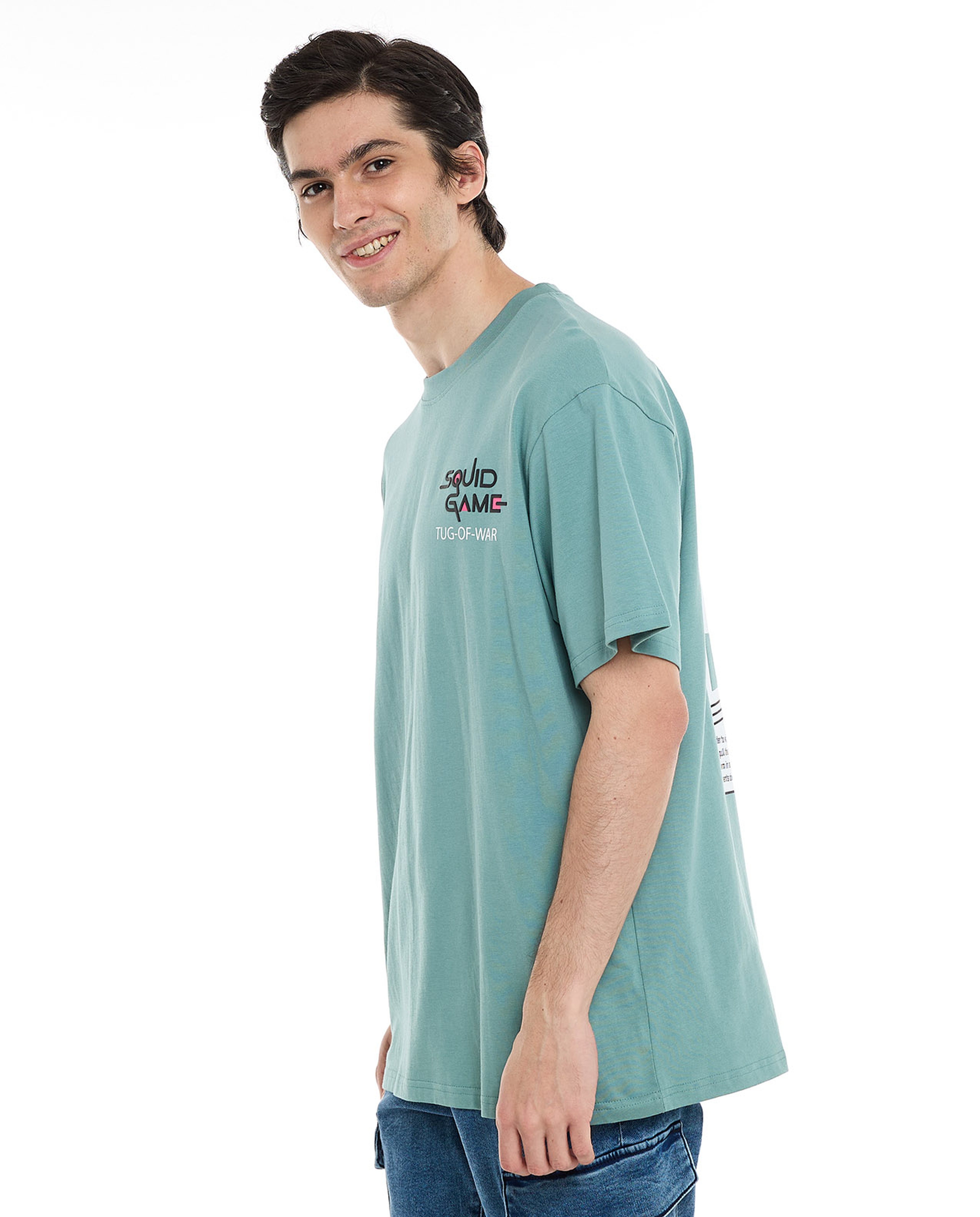 Squid Game Theme T-Shirt with Crew Neck and Short Sleeves